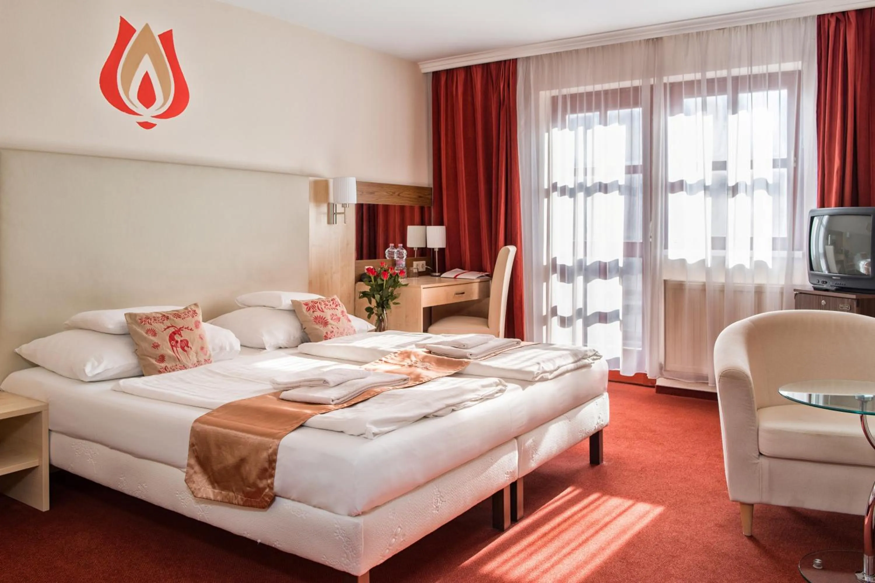 Bed in Hotel Piroska