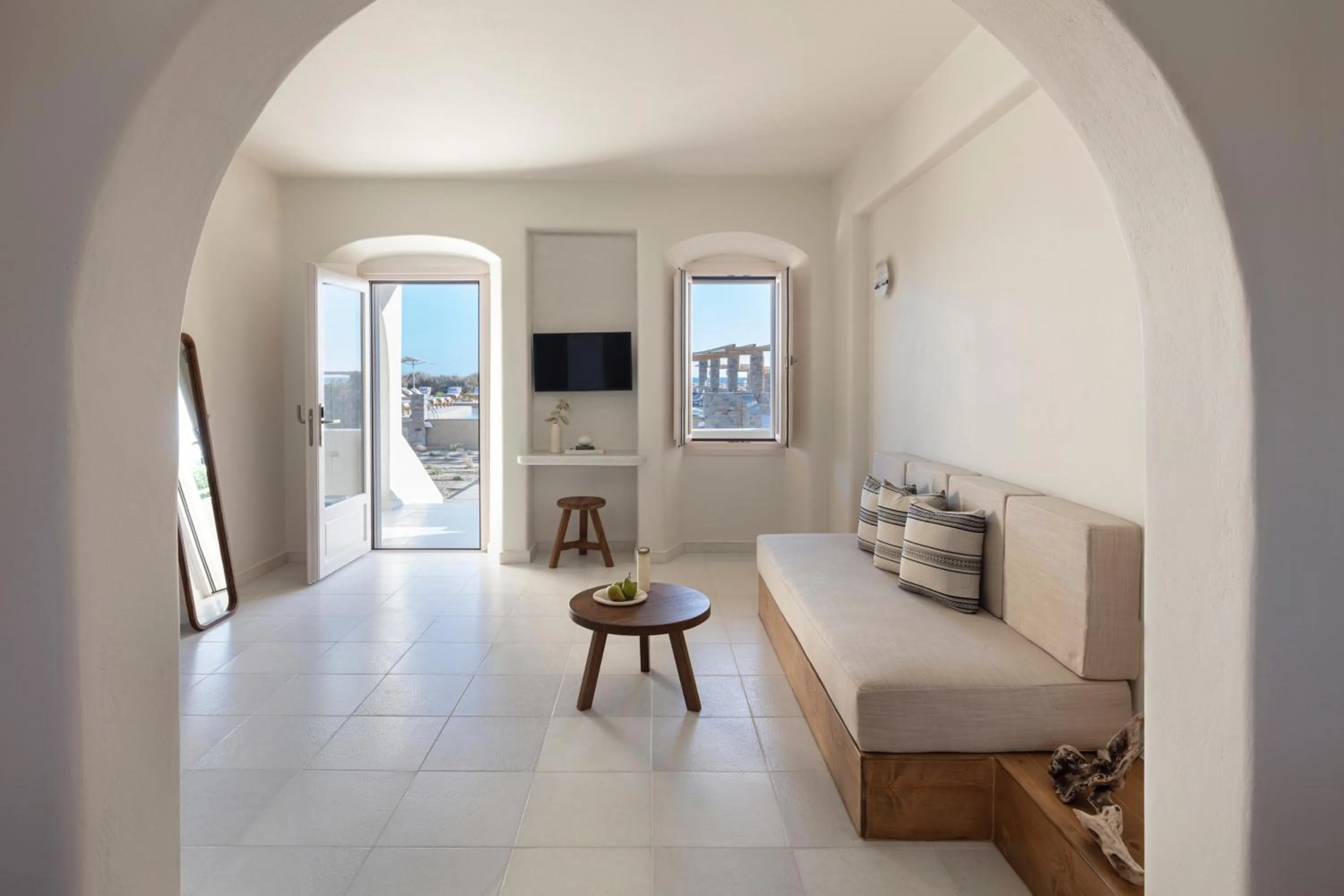 Seating area, Bed in Ammothines Cycladic Suites