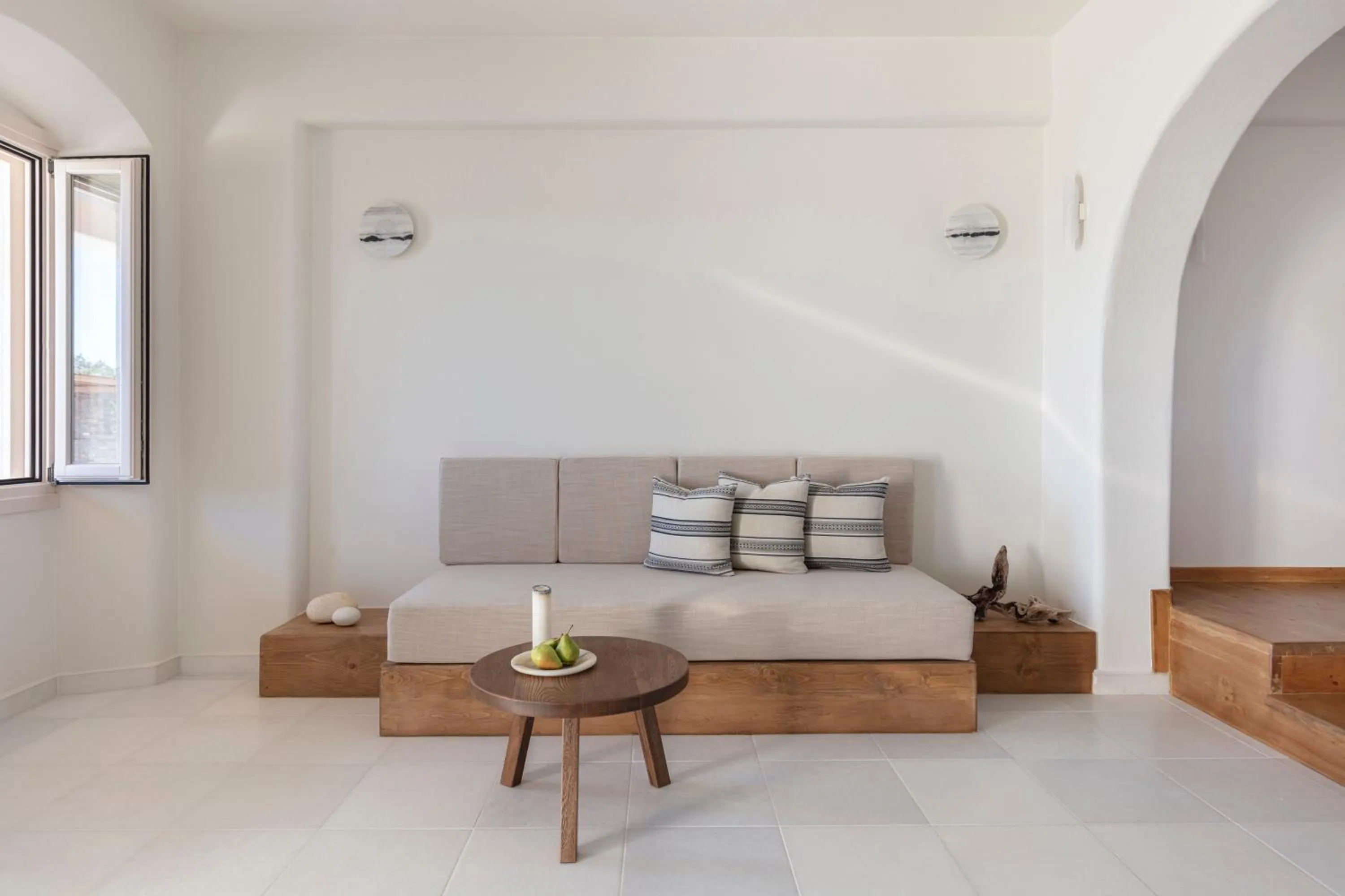 Seating area in Ammothines Cycladic Suites