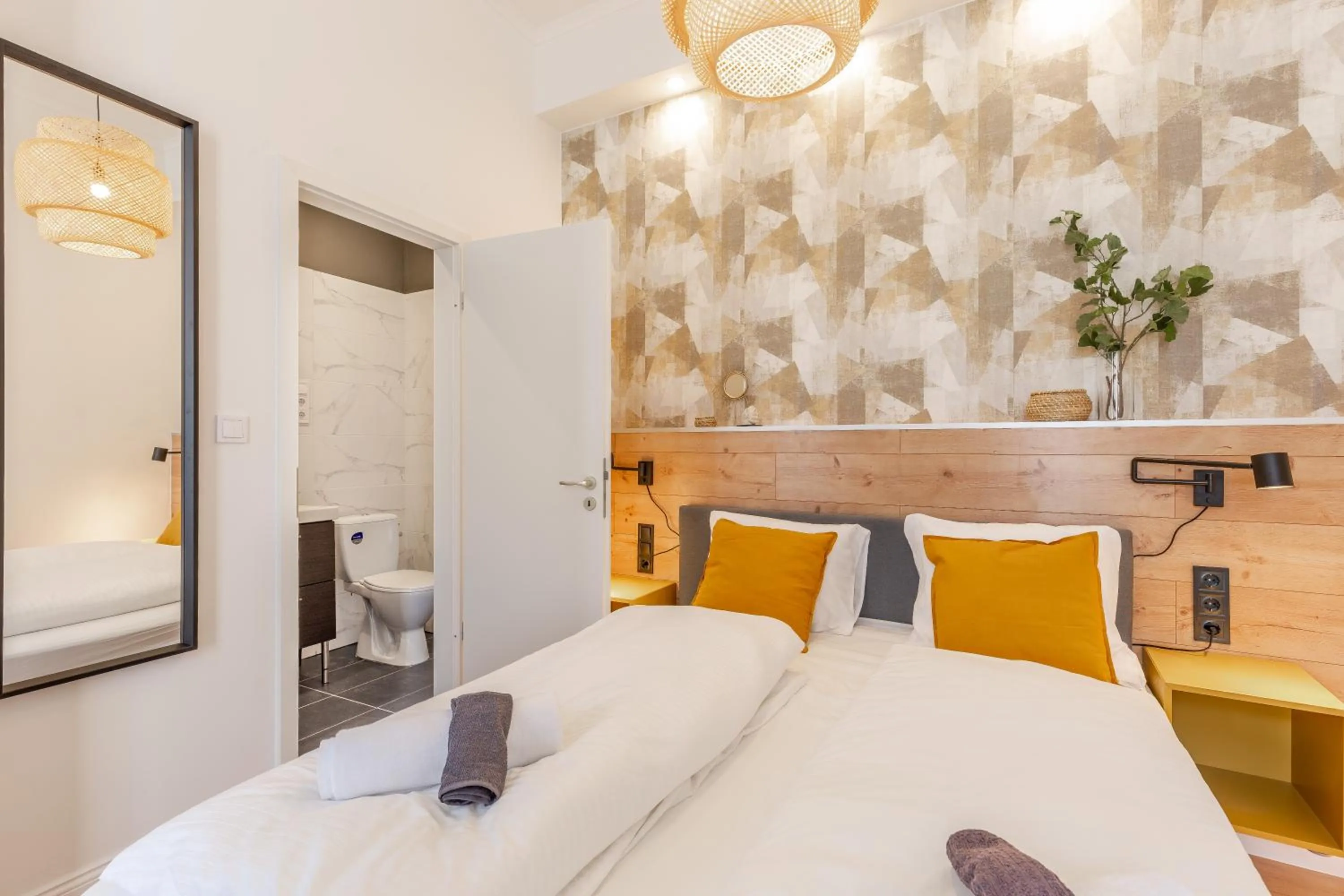 Toilet, Bed in A13- Boutique Apartments, Best Location, by BQA