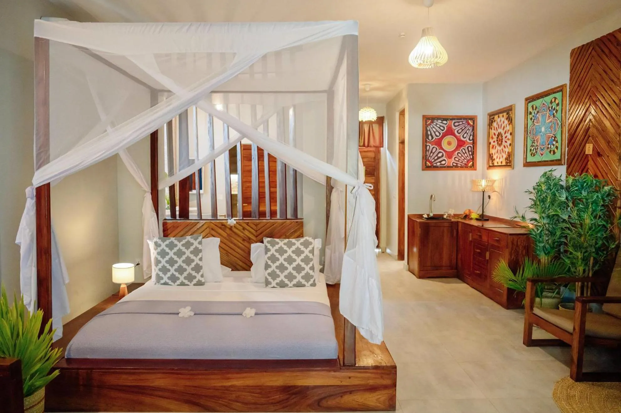 Bed in Zanzibella Hotel & SPA