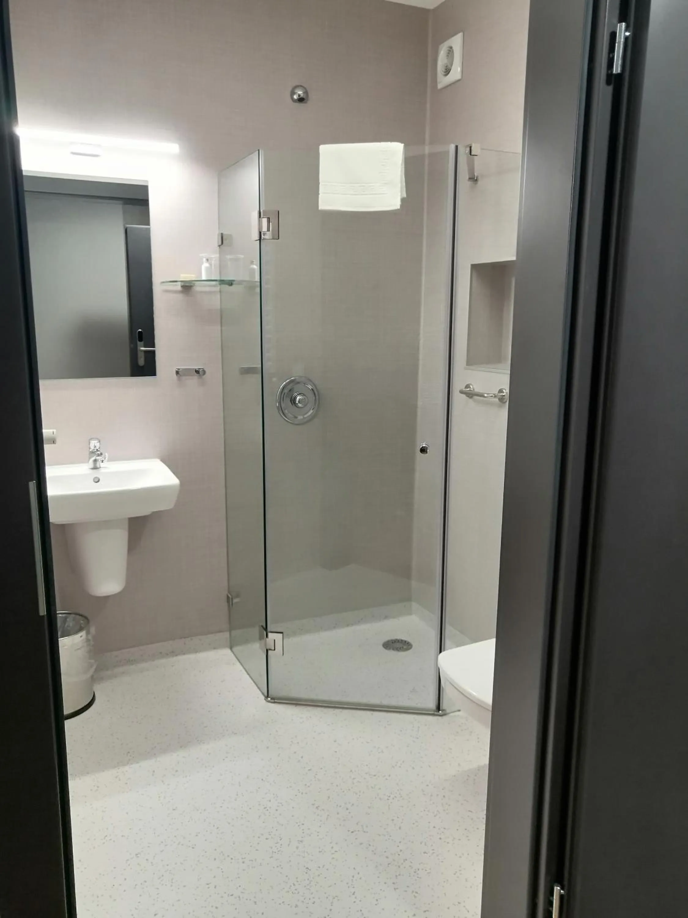 Bathroom in blue hotel