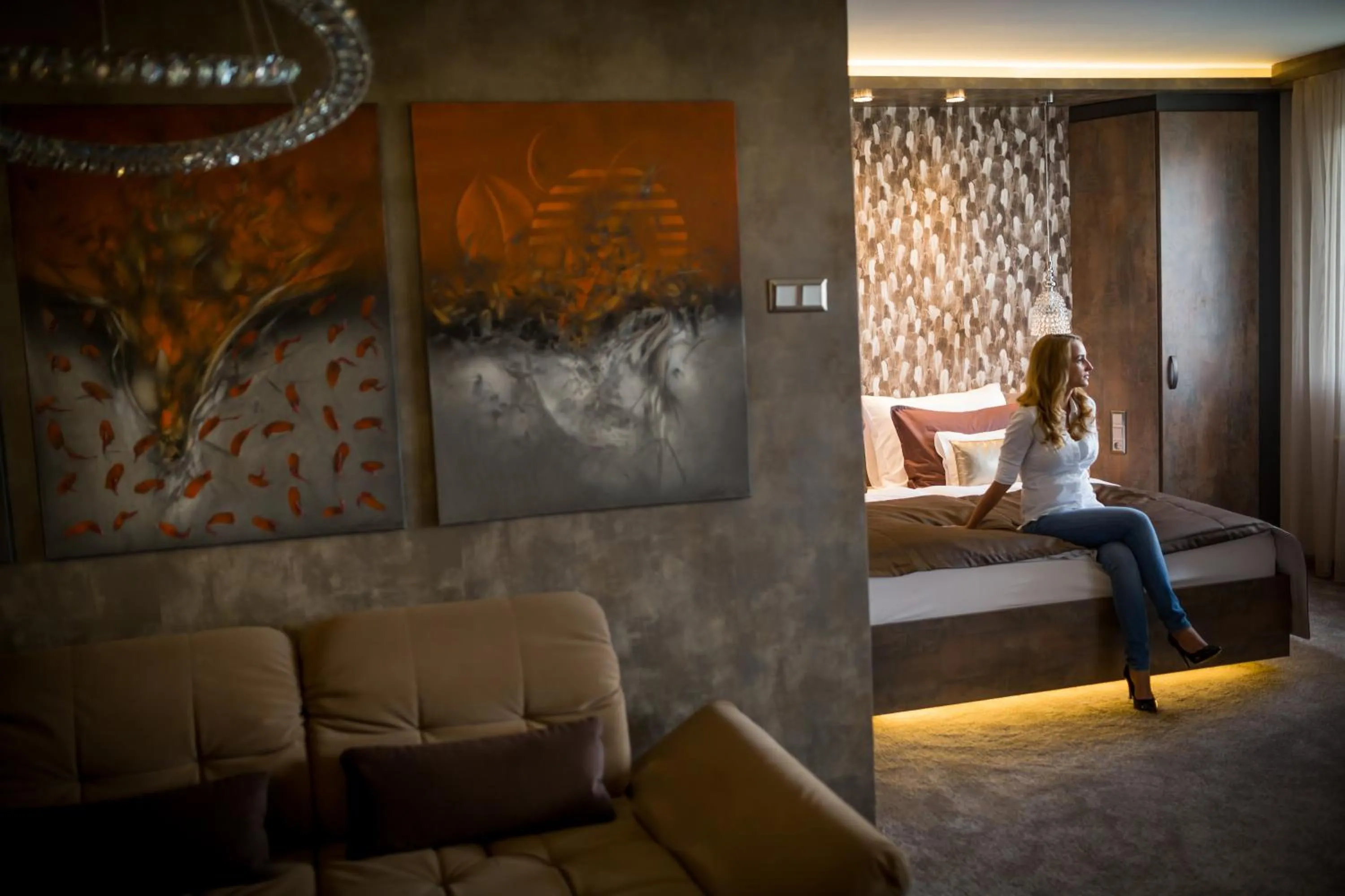 Bed in MenDan Magic Spa & Wellness Hotel