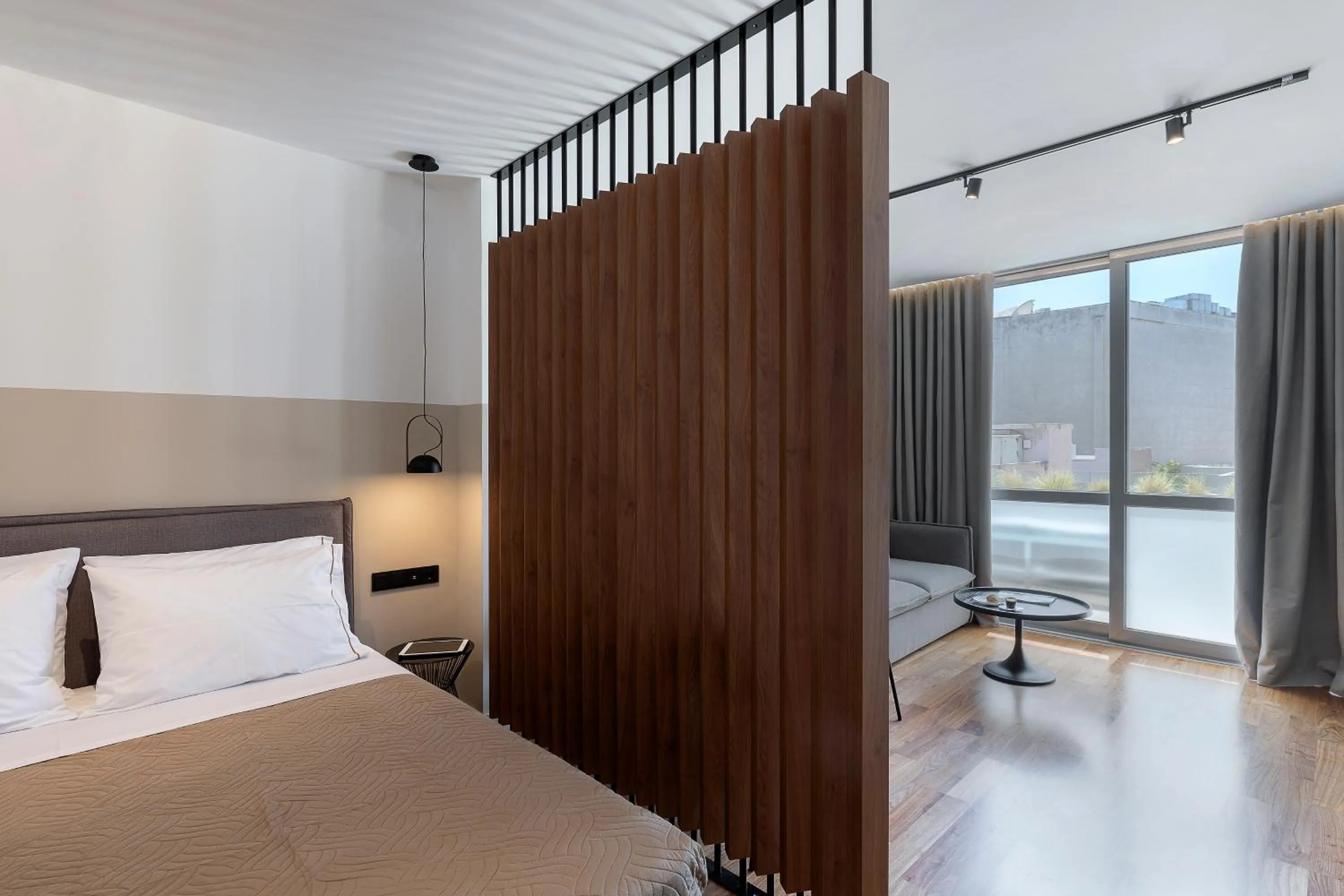 Photo of the whole room, Bed in The Athenians Art Apartments