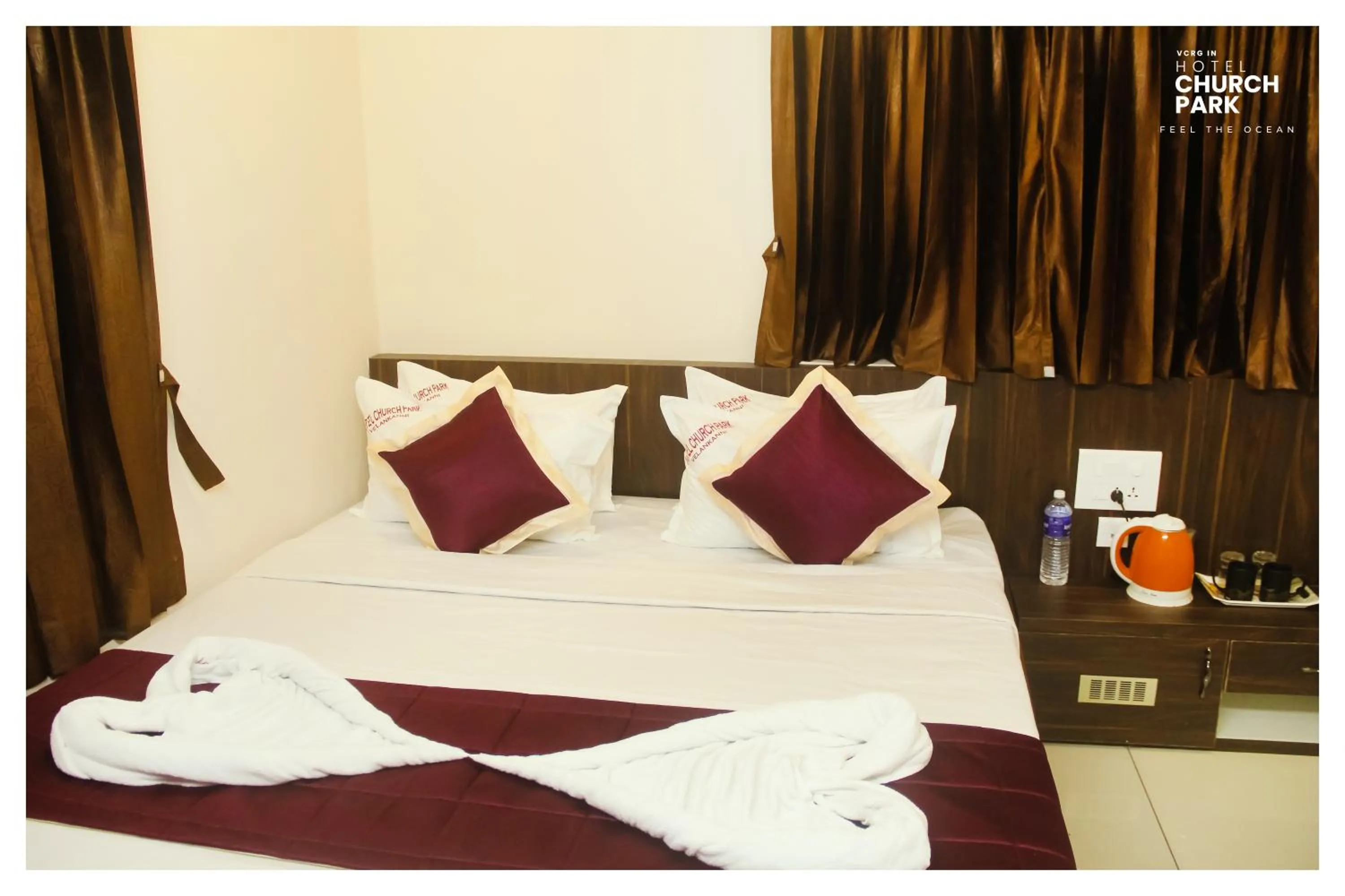 Bed in hotel church park