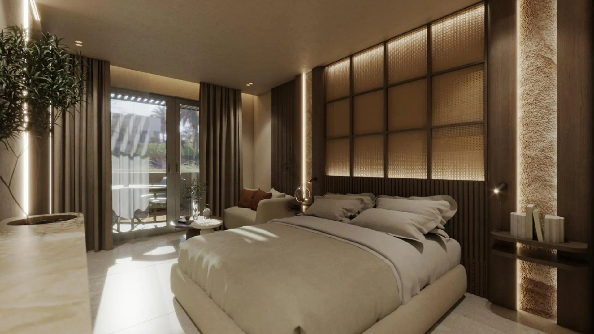 Bed in Themis Beach Hotel