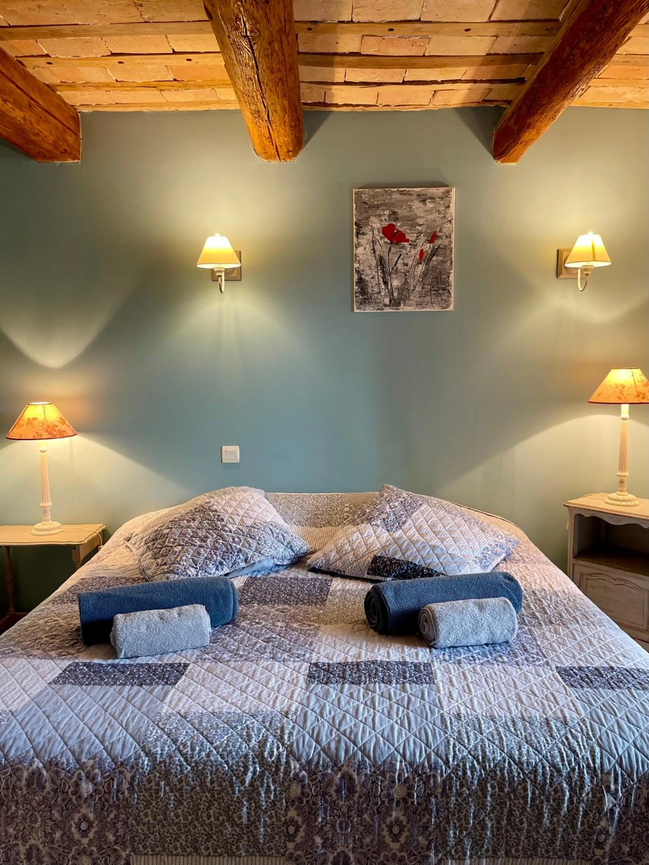 Bed in Chambre Malon Mas Bel Esperance