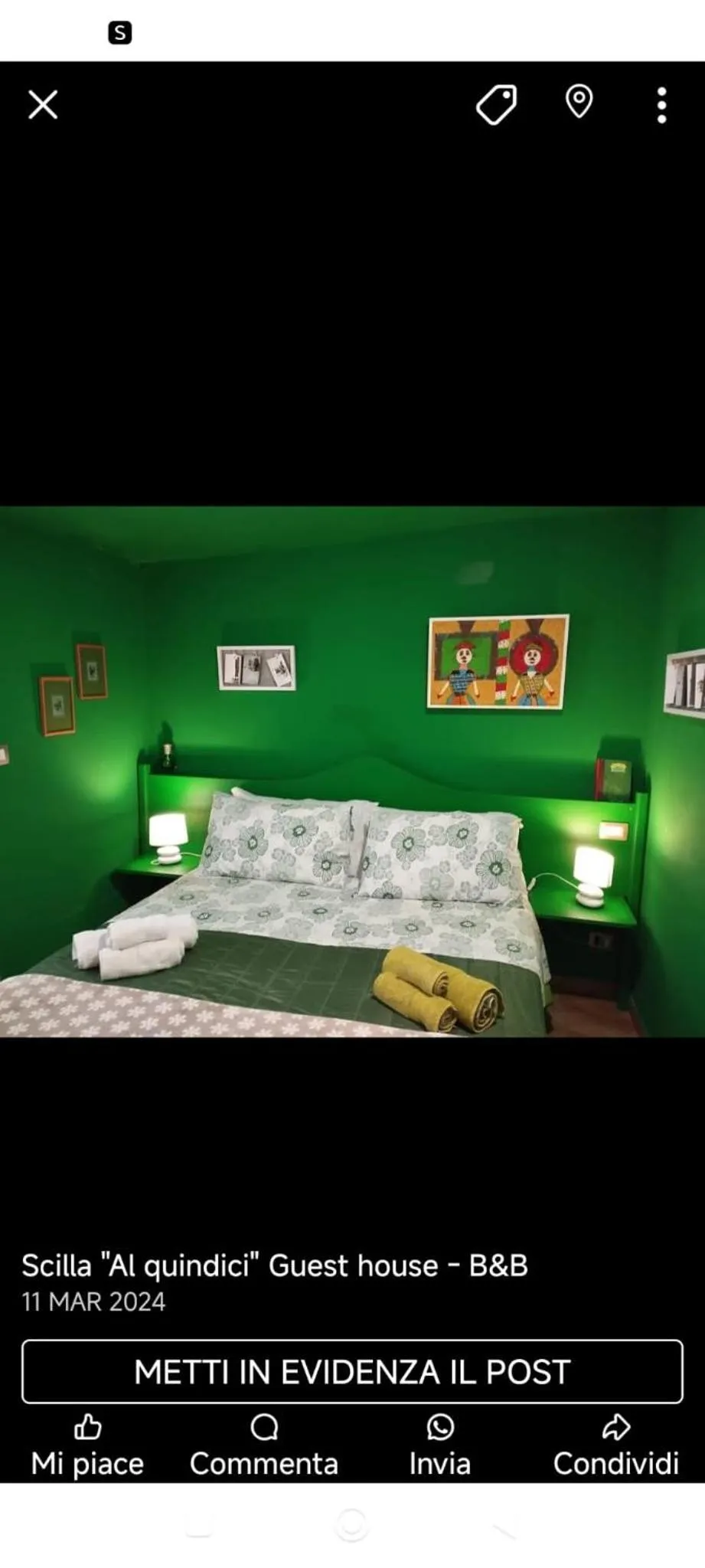 Bed in Al Quindici Scilla