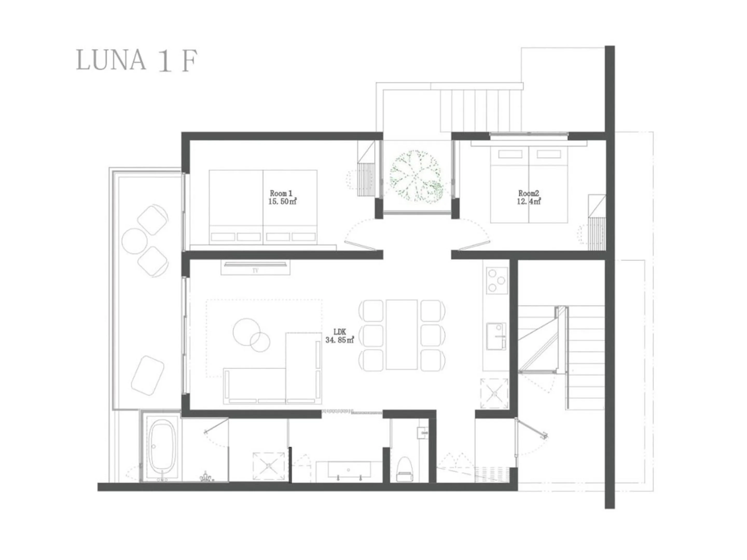 Floor plan in Blue Rela Luxe Resort Okinawa