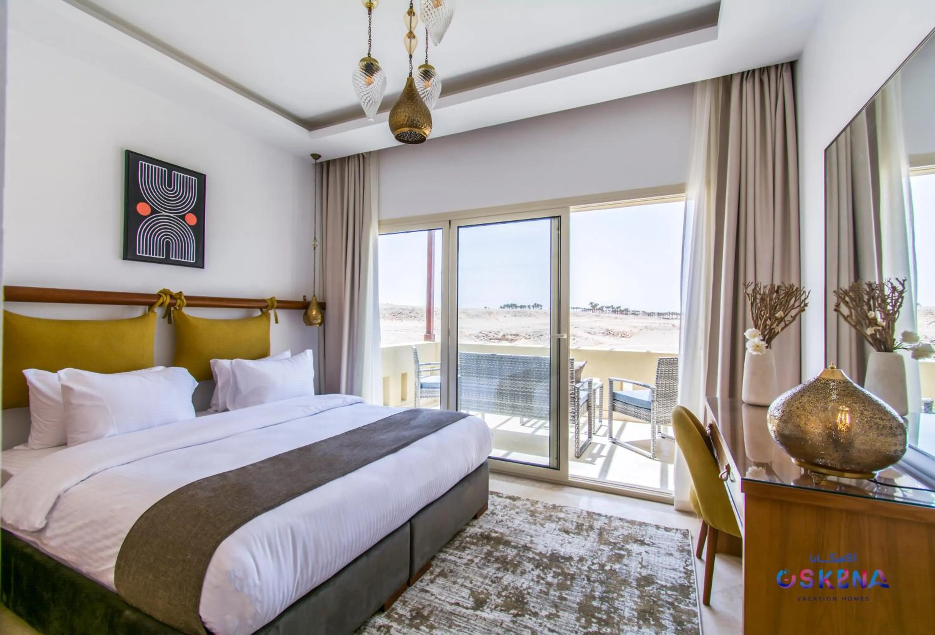 View (from property/room), Bed in OSKENA Azzurra Sahl Hasheesh Hurghada