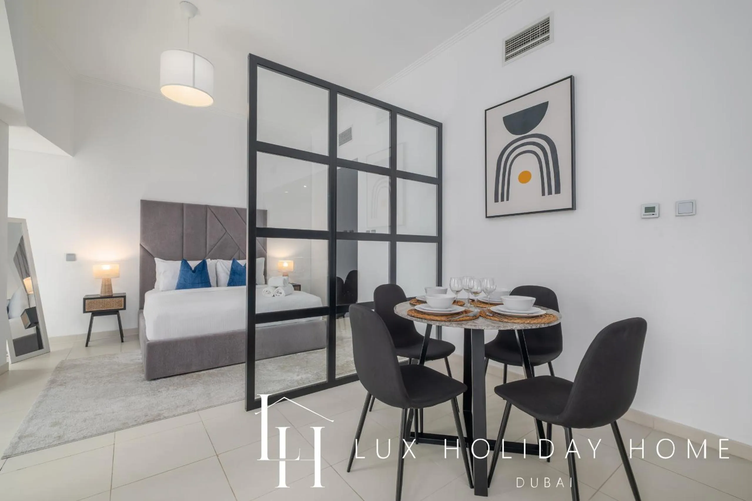 Dining area in LUX The Cayan Superior Suite in The Dubai Marina