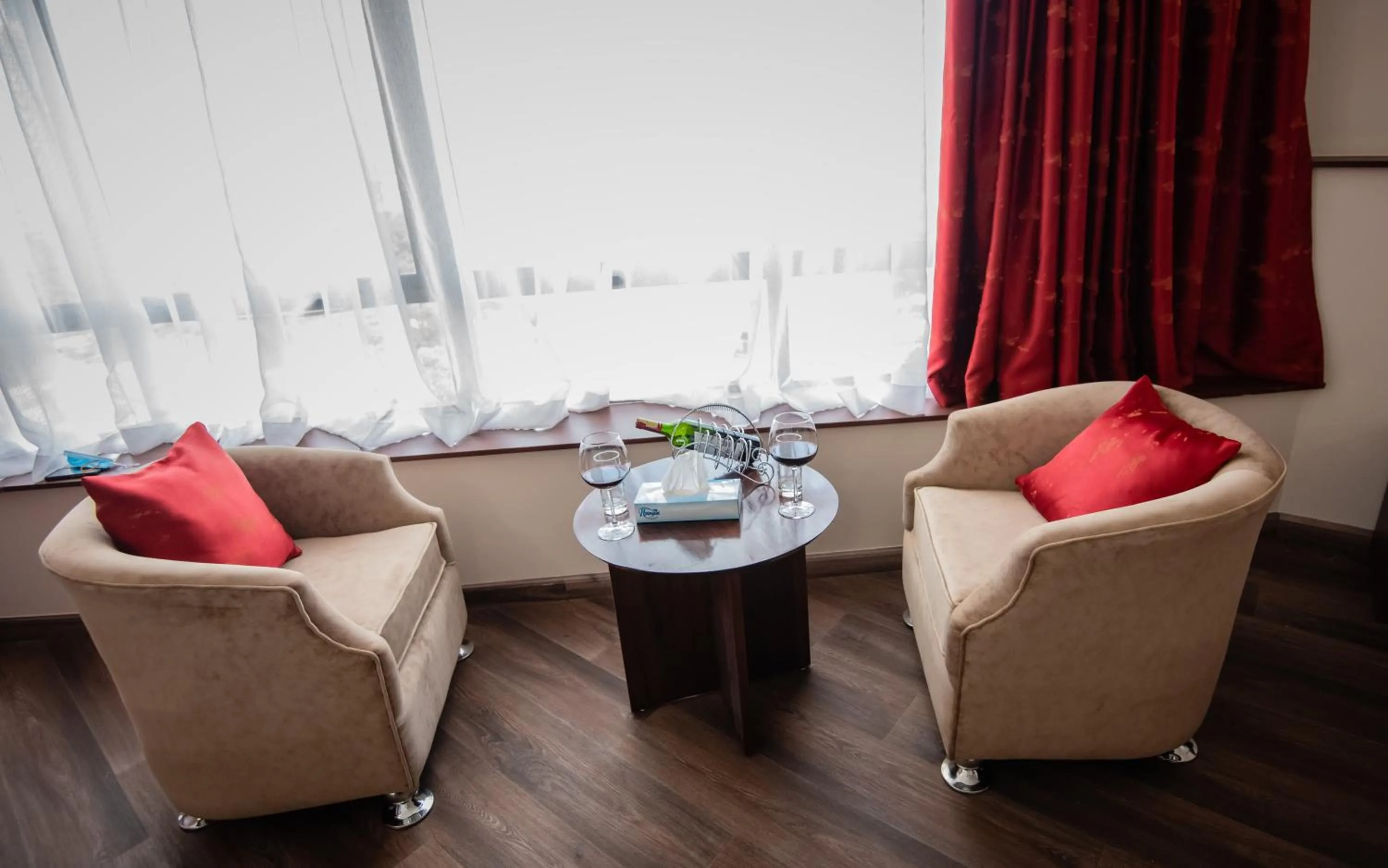 Seating area in The Crossroads Hotel, Westlands