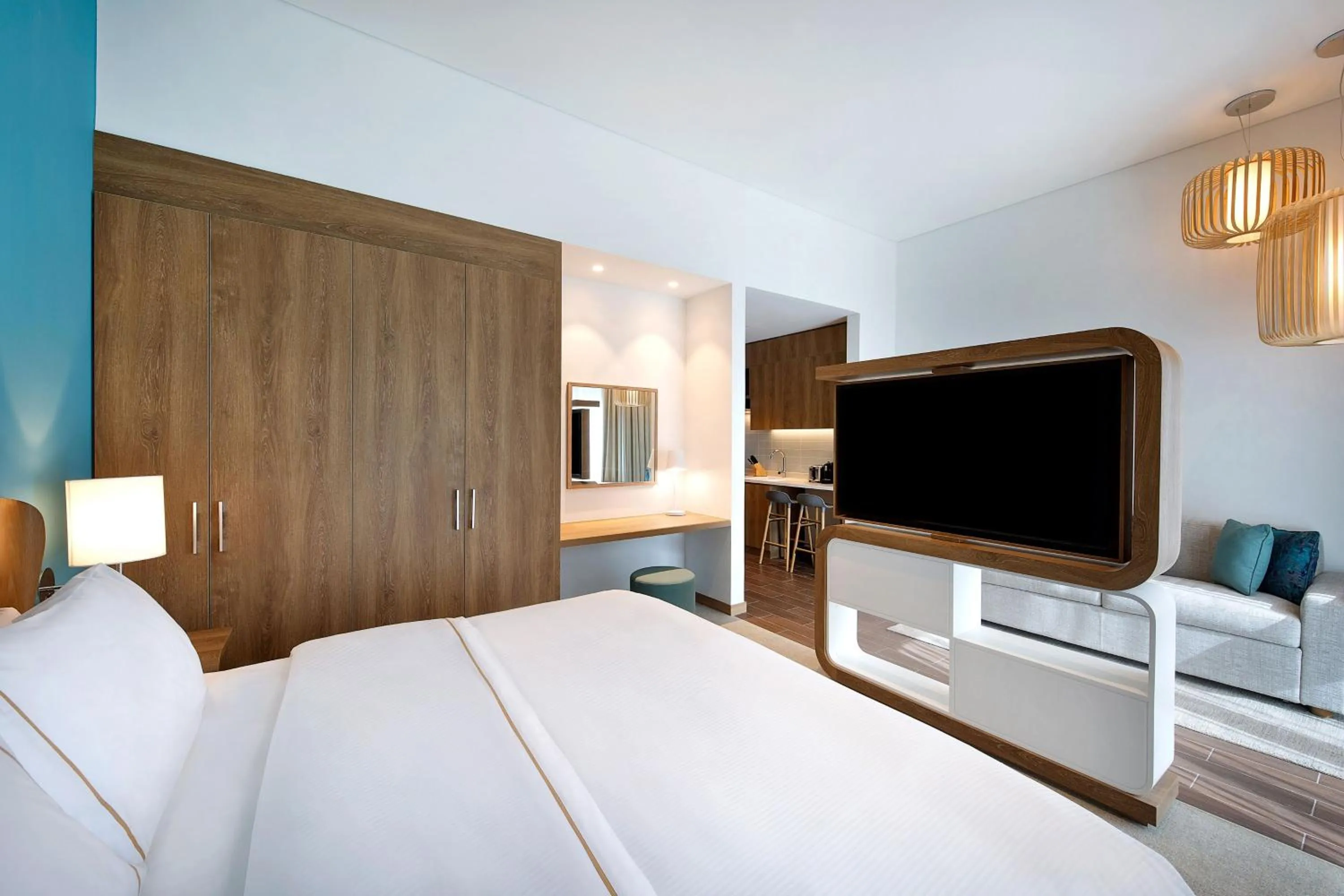 Photo of the whole room, Bed in Element Dubai Airport