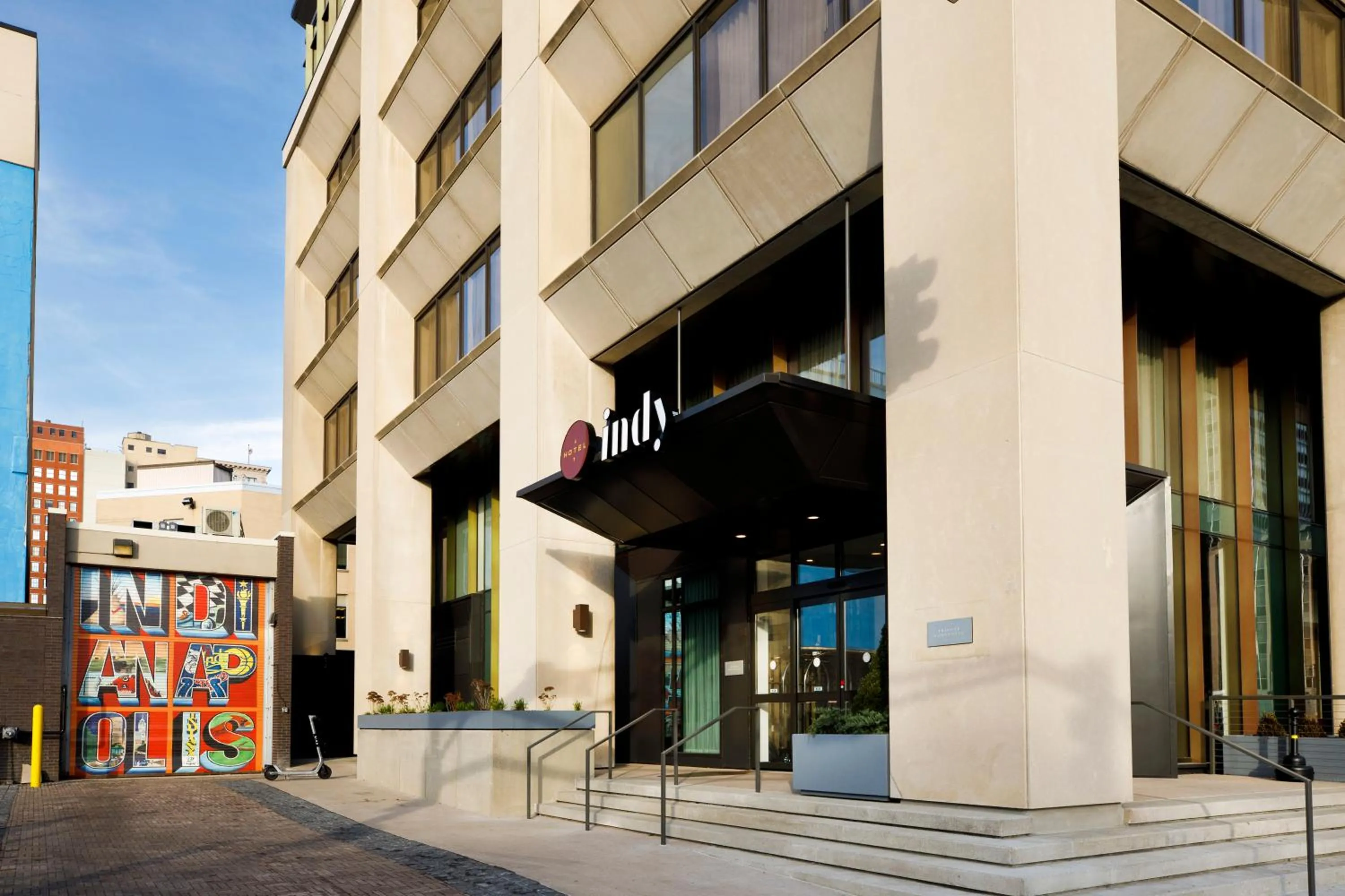 Property building in Hotel Indy, Indianapolis, a Tribute Portfolio Hotel