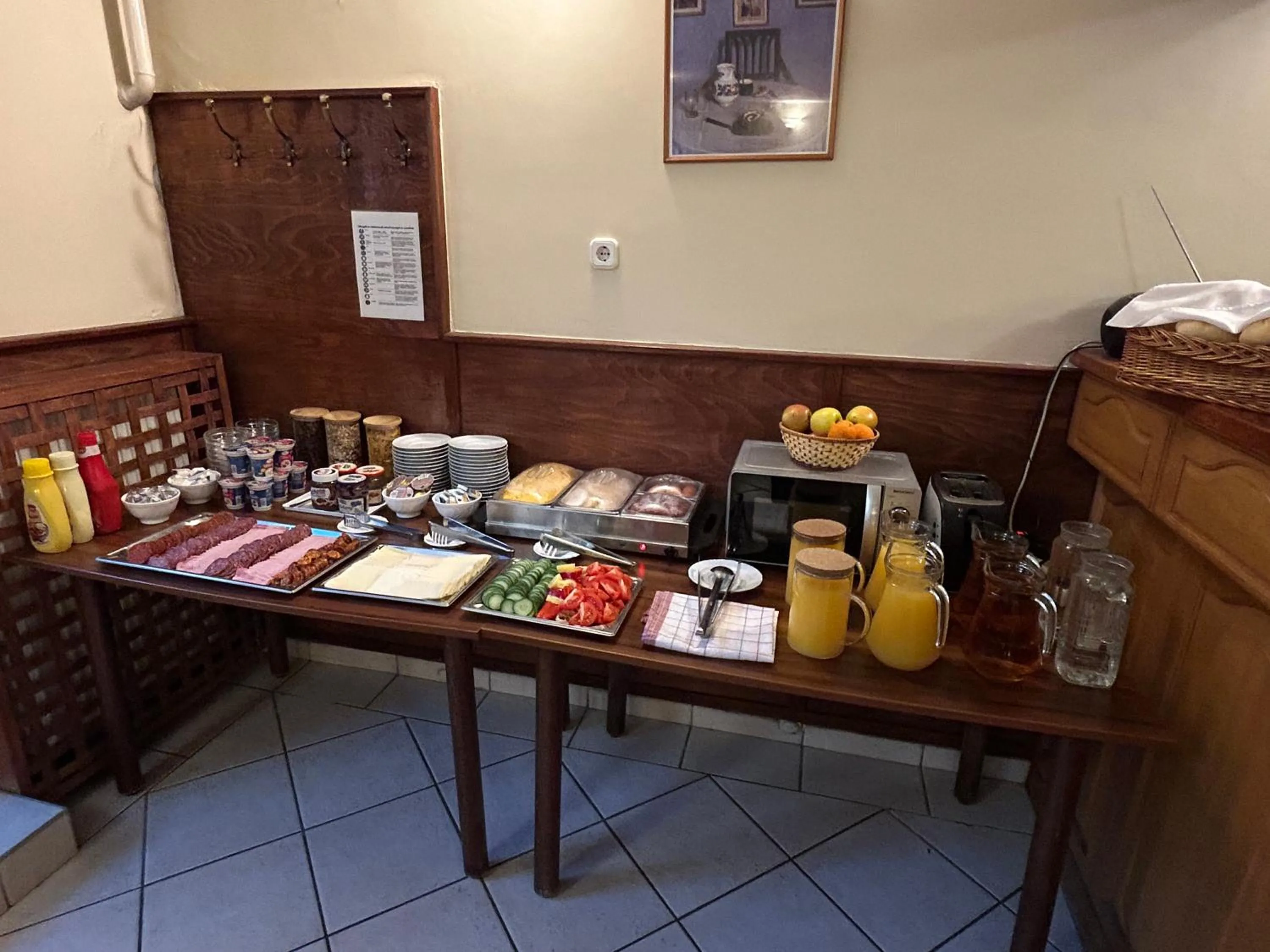 Buffet breakfast in Corvin Hotel