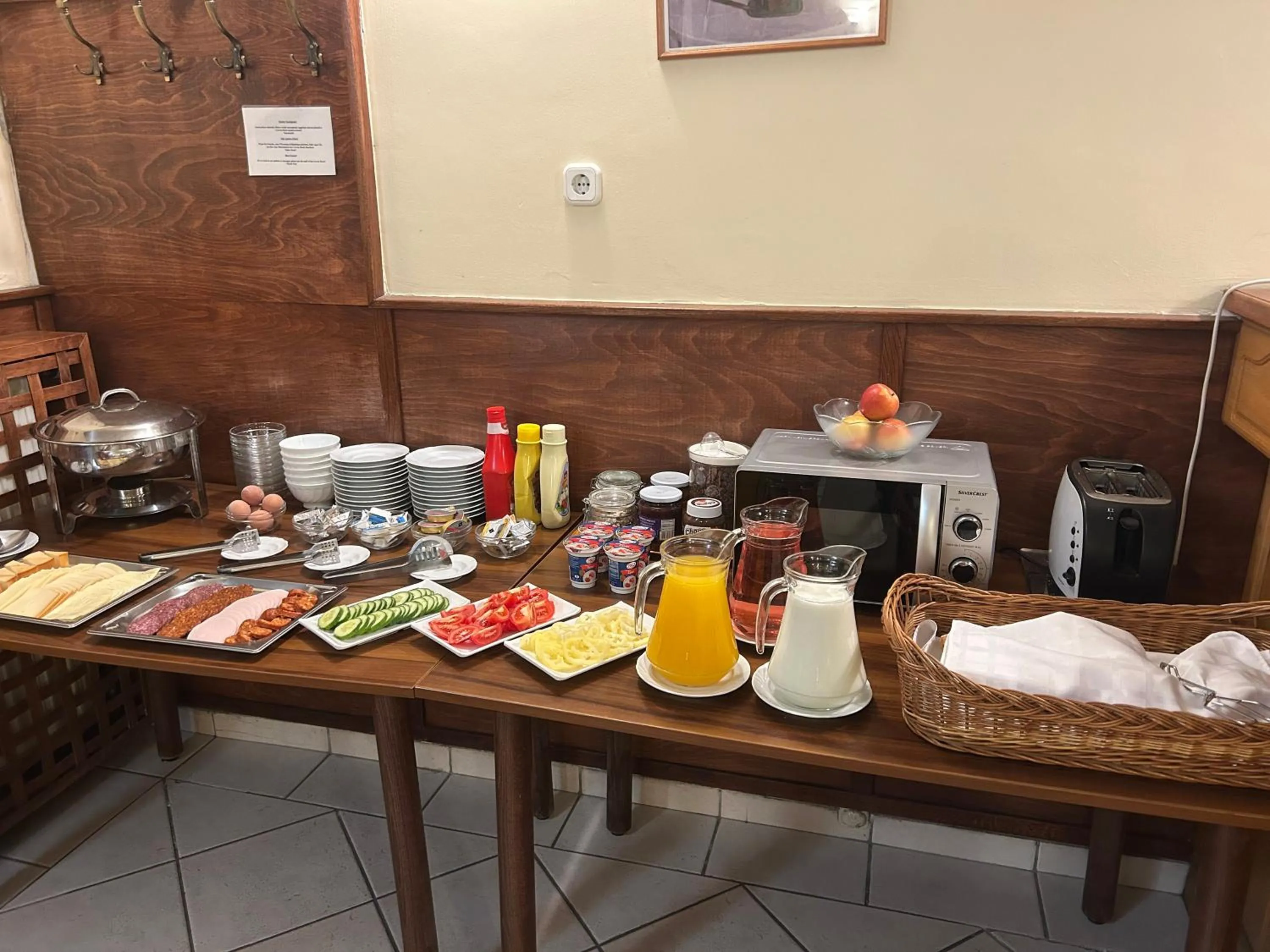 Buffet breakfast in Corvin Hotel