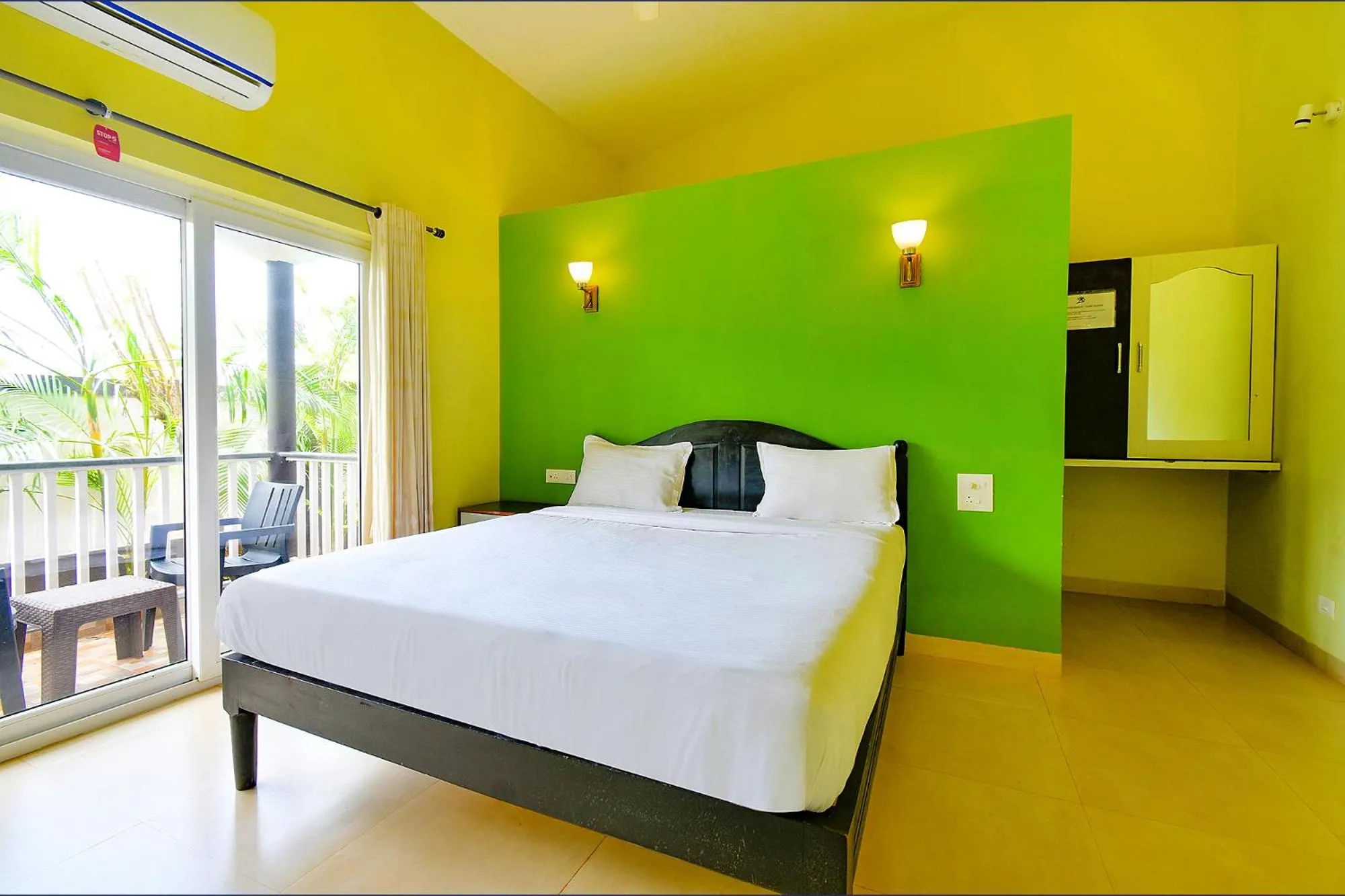 Bed in FabEscape Vagator Retreat Resort With Swimming Pool - Nr Vagator Beach