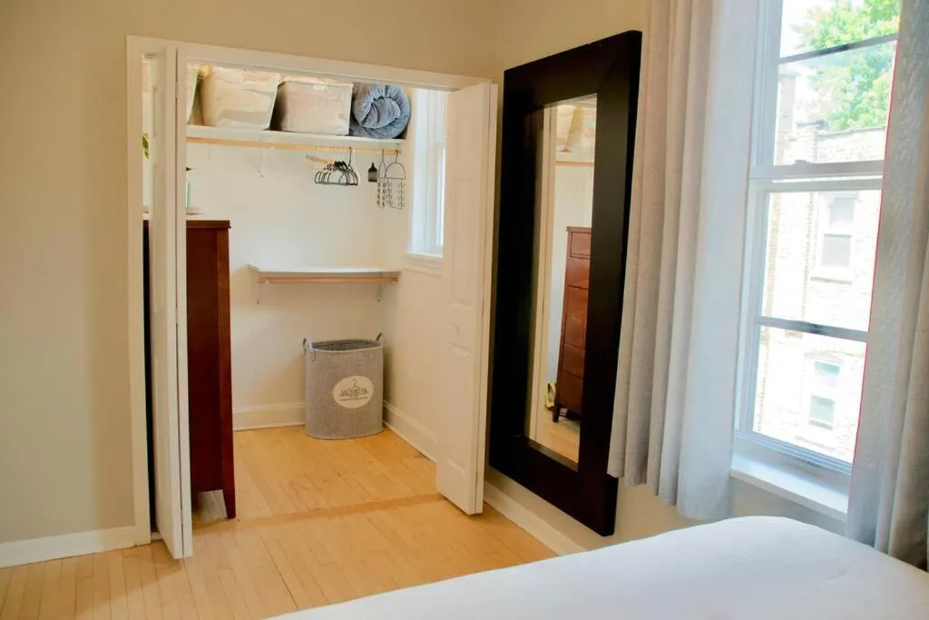 Bedroom, Bed in Sunny, Spacious, 3BR 1BA Davlin INN Chicago