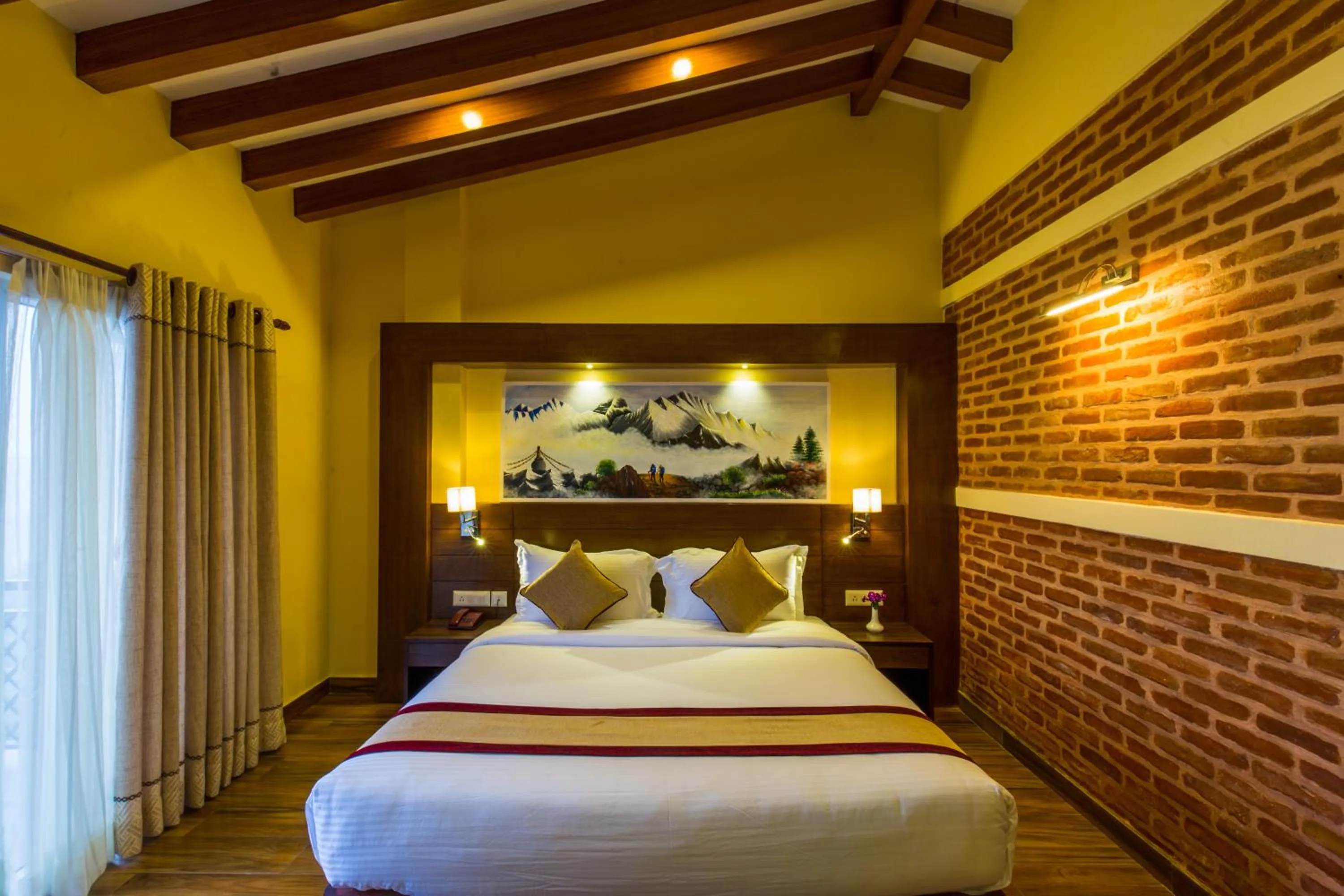 Bedroom, Bed in Himalaya Drishya Resort