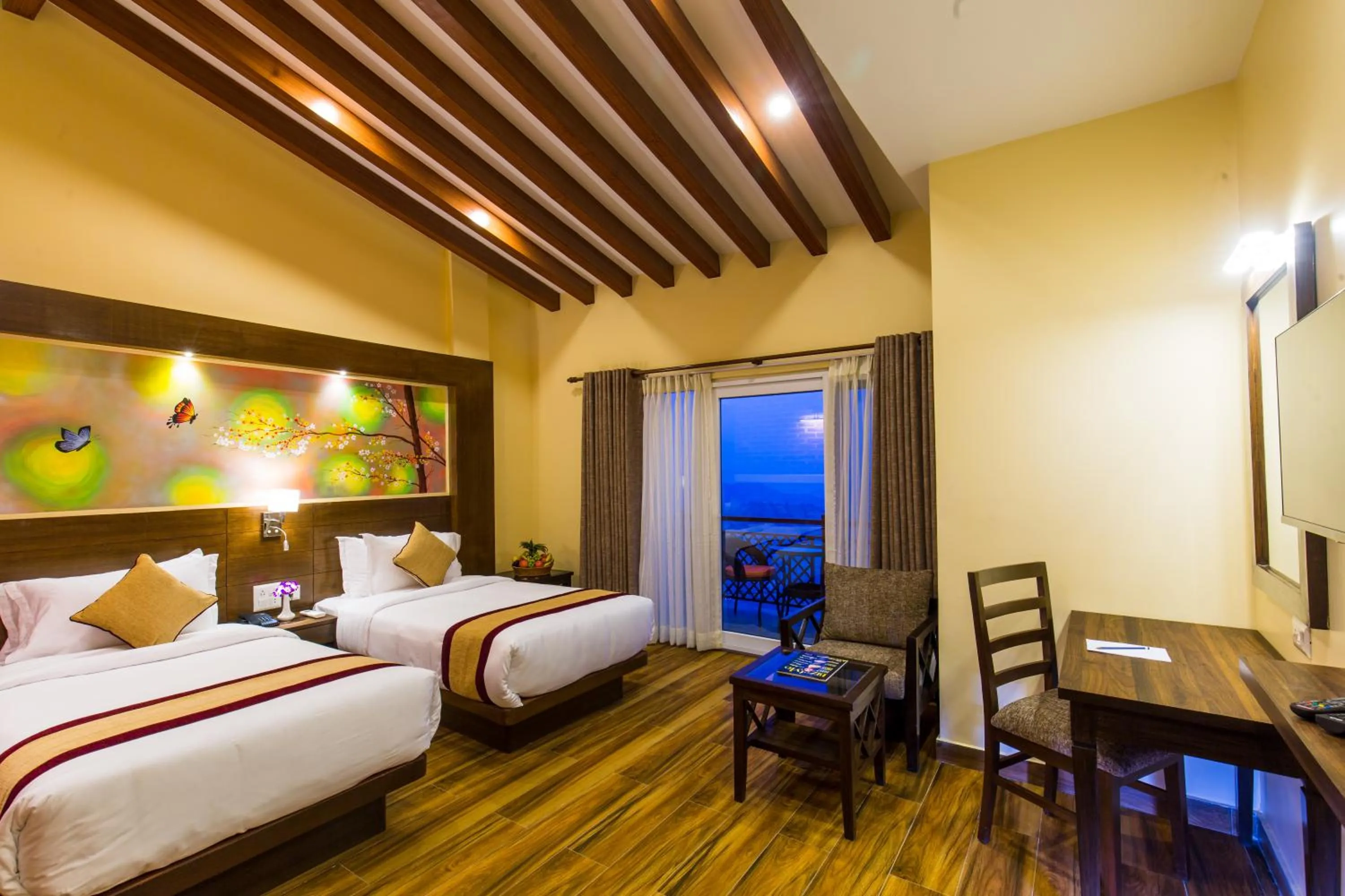 Photo of the whole room, Bed in Himalaya Drishya Resort
