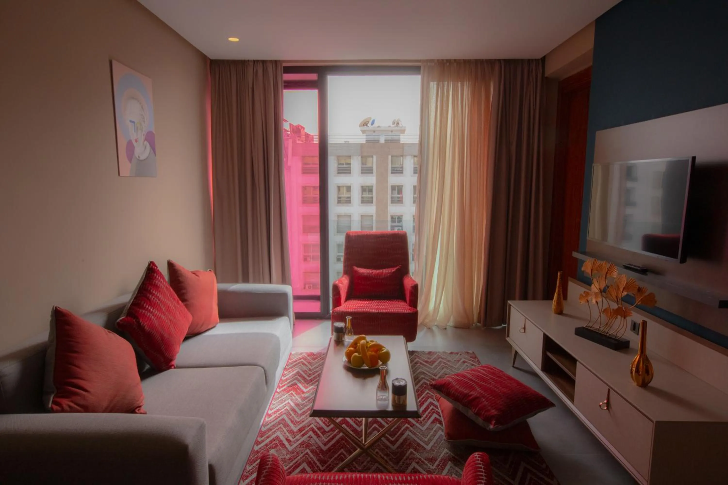 Communal lounge/ TV room, Bed in Address Hotel Casablanca