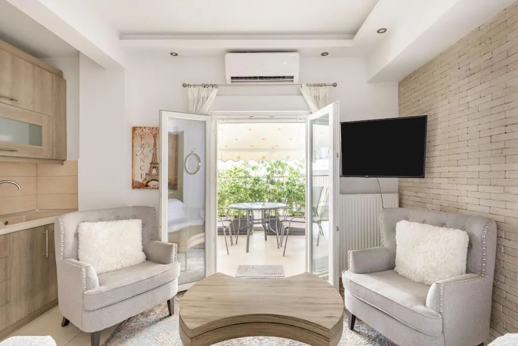 Living room in Lassani cozy and quiet, 2 bedroom apartm with spacious balcony