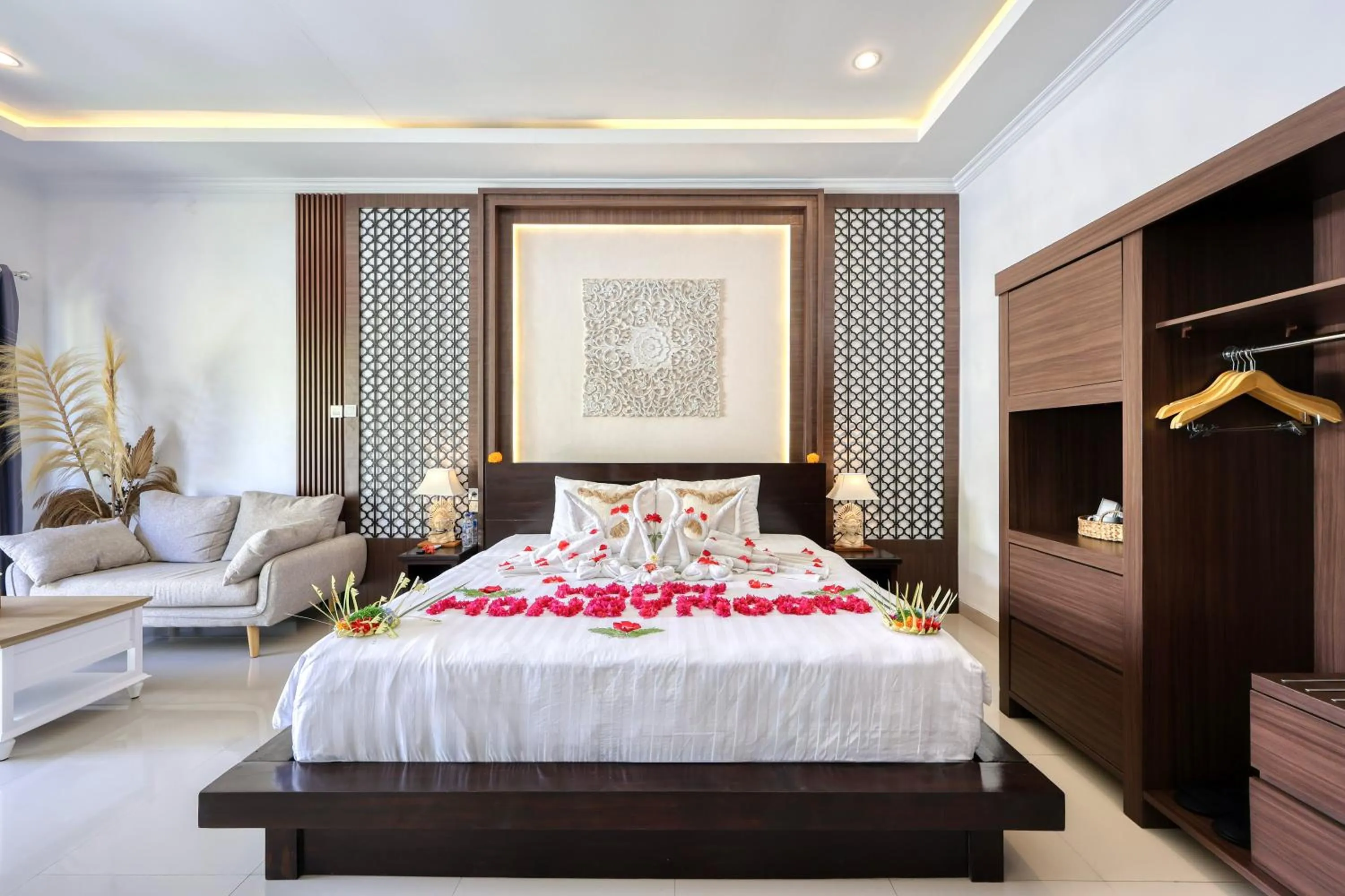 Bed in Kelingking Mesari Villa and Spa