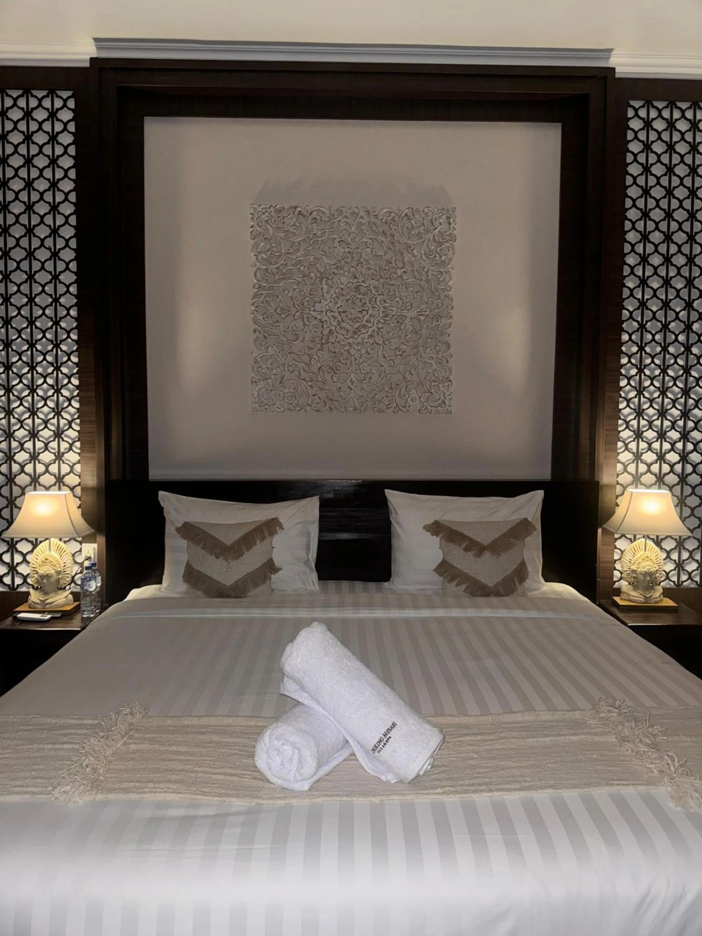 Bed in Kelingking Mesari Villa and Spa