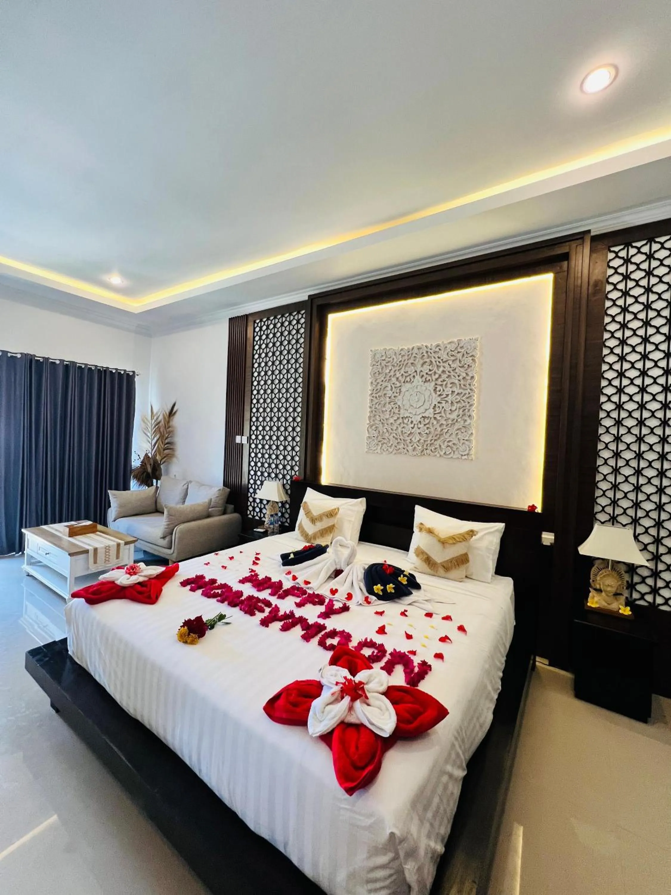 Bed in Kelingking Mesari Villa and Spa