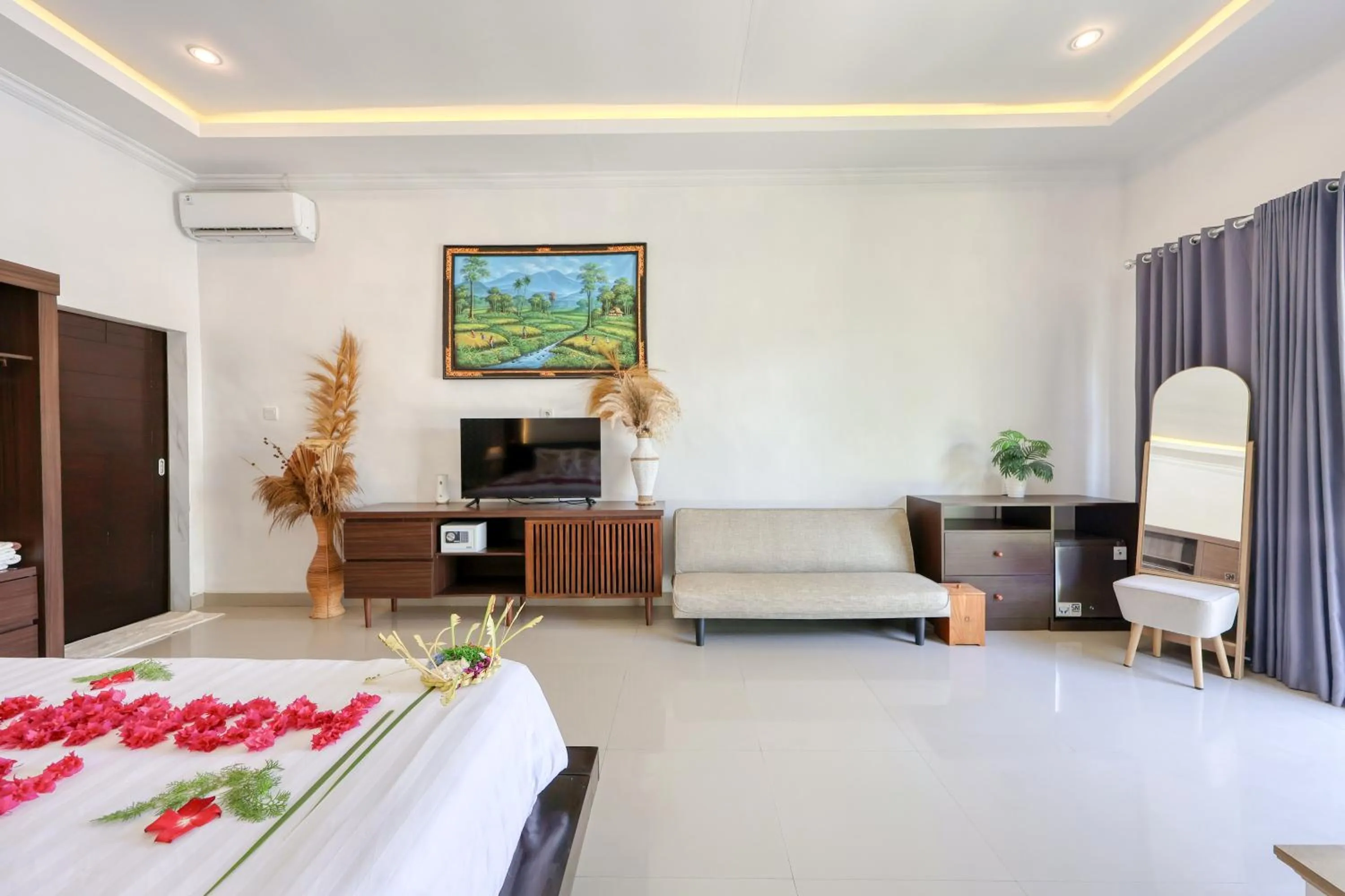 Bed in Kelingking Mesari Villa and Spa