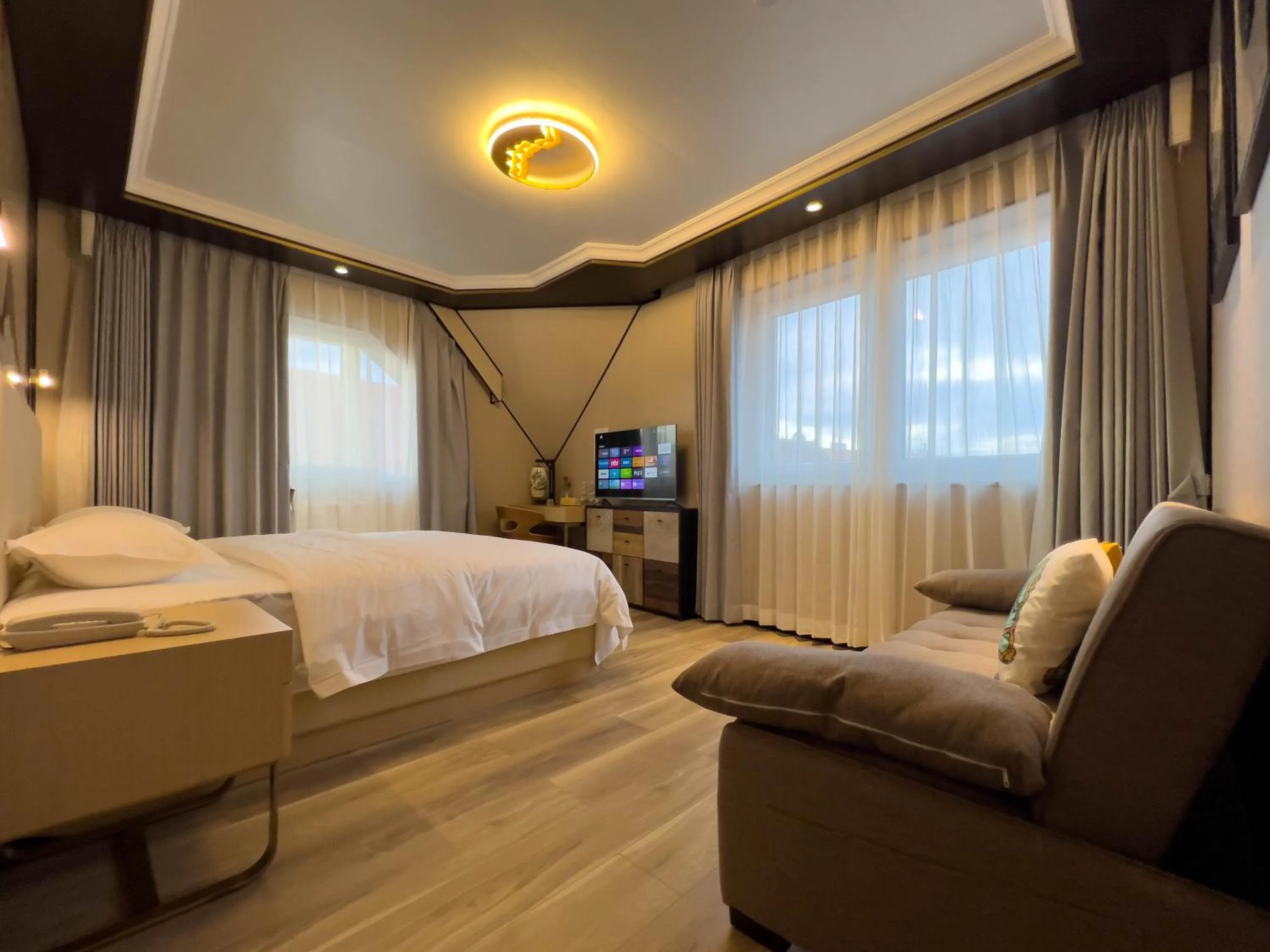 Bed in Mr.Liao Hotel