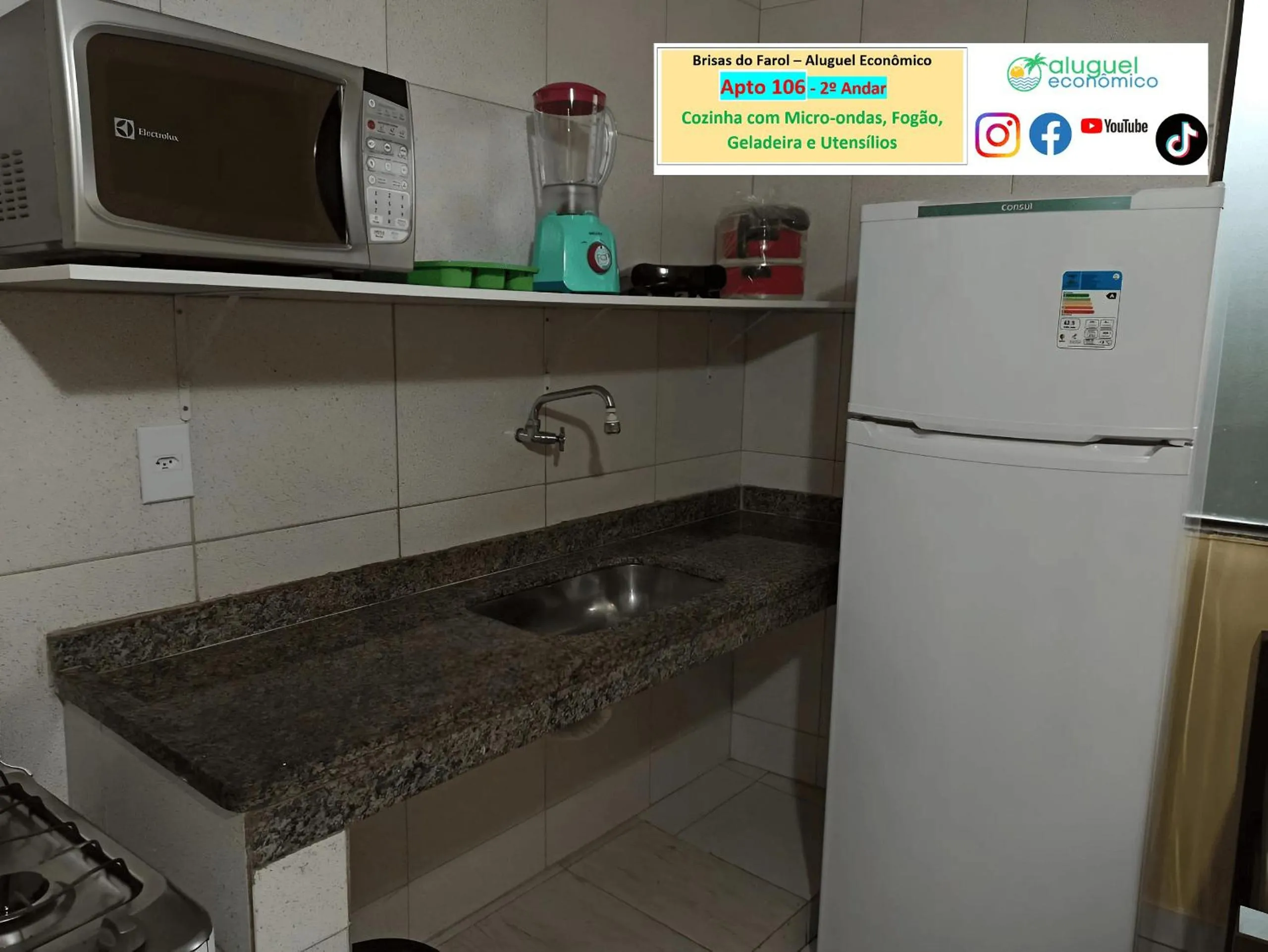 Kitchen or kitchenette in Arraial do Cabo - Brisas do Farol - Aluguel Econômico