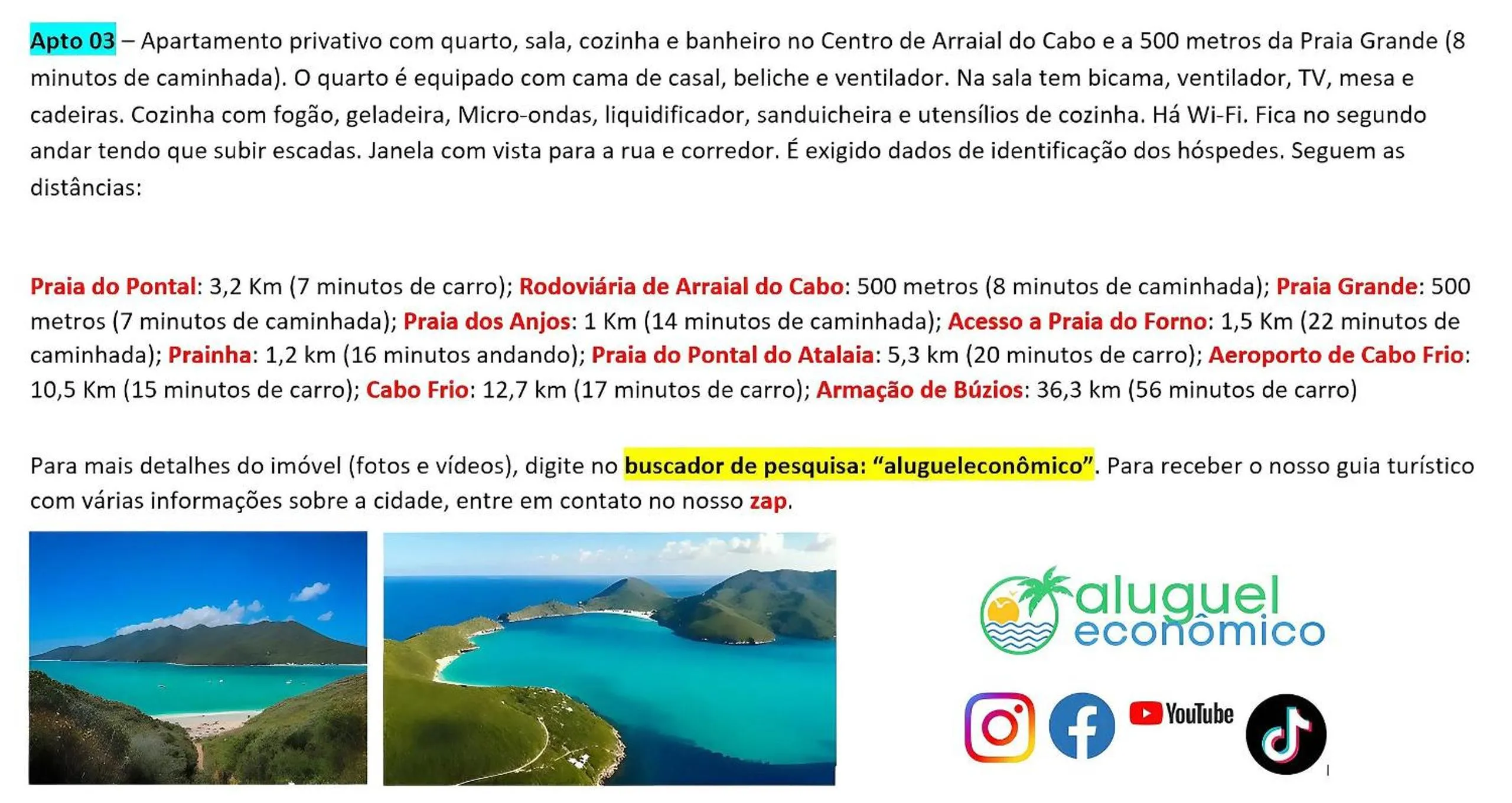 Apartment in Arraial do Cabo - Brisas do Farol - Aluguel Econômico