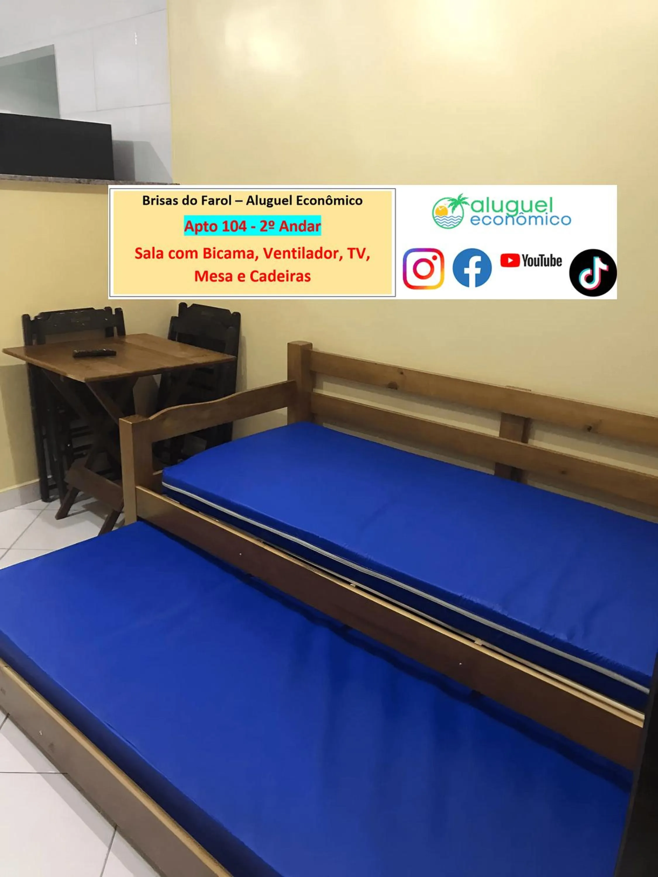 Living room, Bed in Arraial do Cabo - Brisas do Farol - Aluguel Econômico
