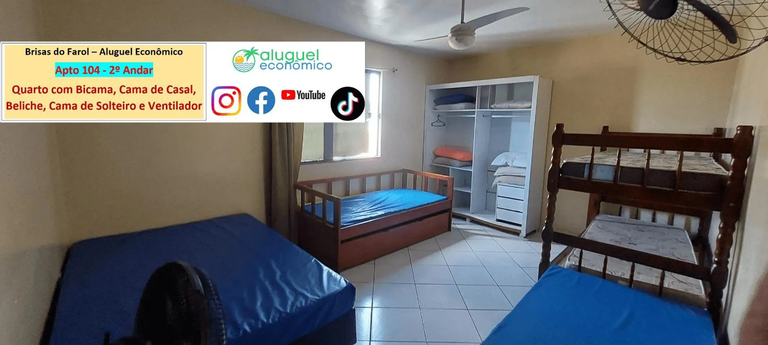 Bedroom, Bed in Arraial do Cabo - Brisas do Farol - Aluguel Econômico