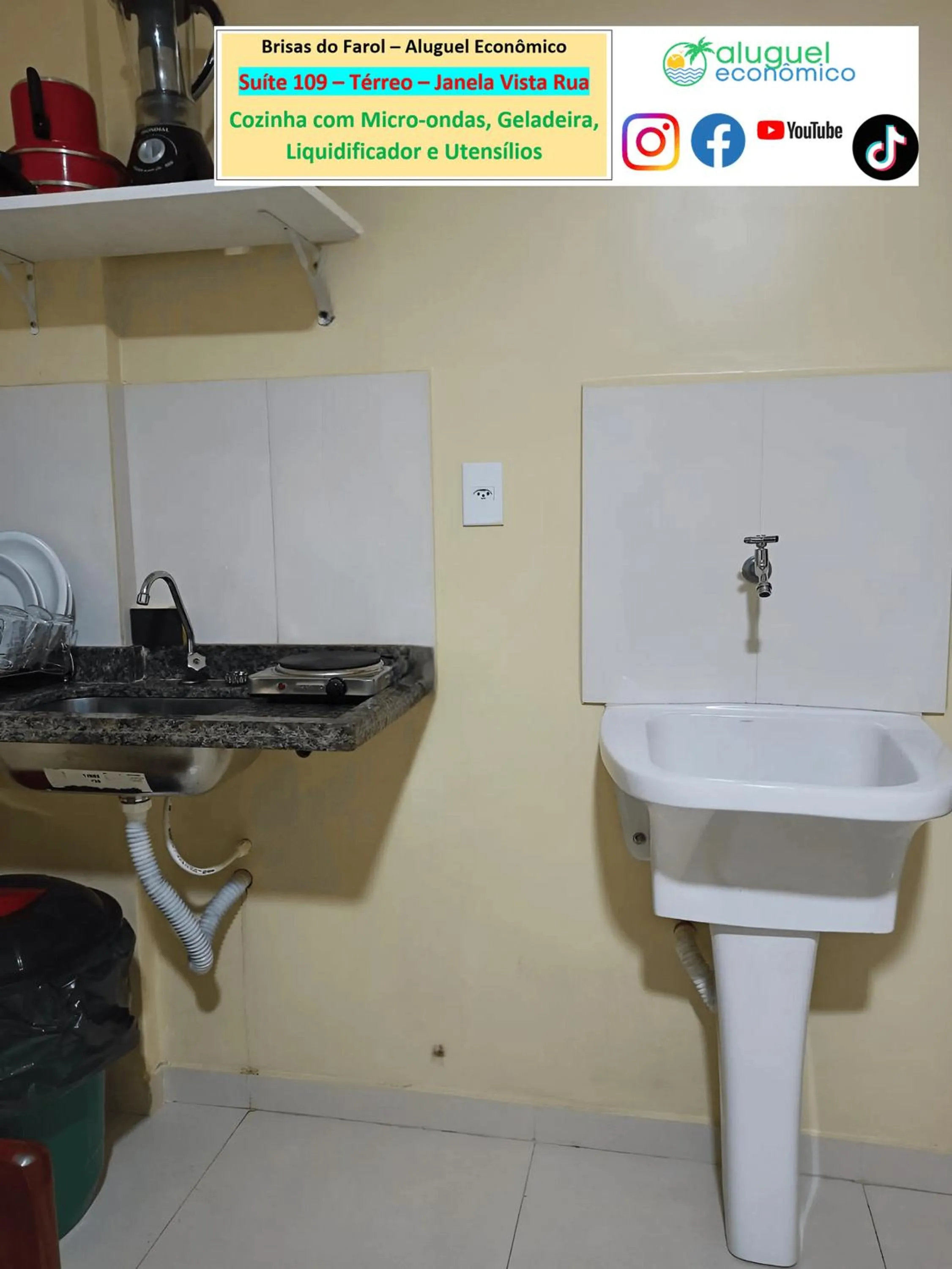 Kitchen or kitchenette in Arraial do Cabo - Brisas do Farol - Aluguel Econômico