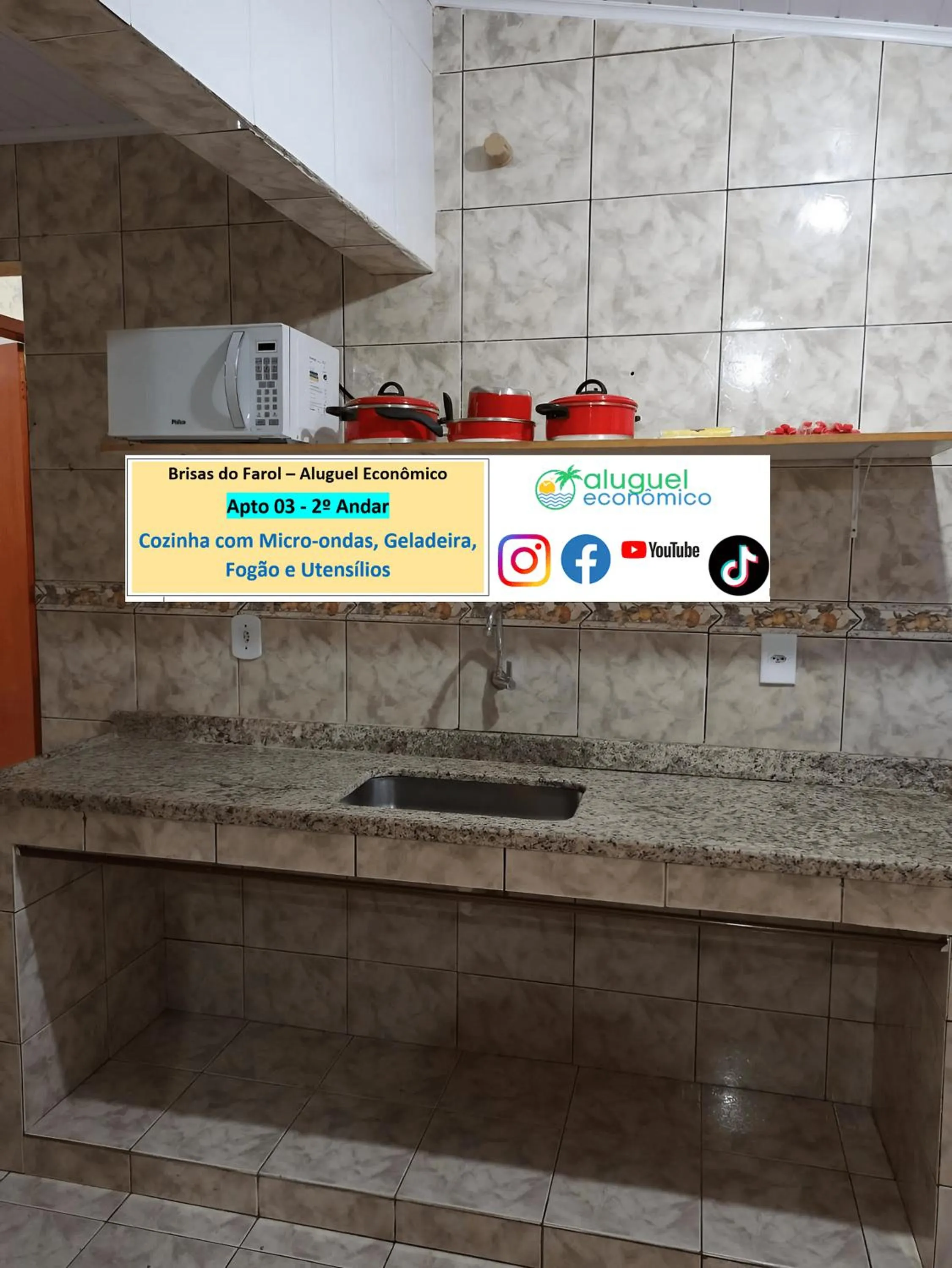 Kitchen or kitchenette in Arraial do Cabo - Brisas do Farol - Aluguel Econômico