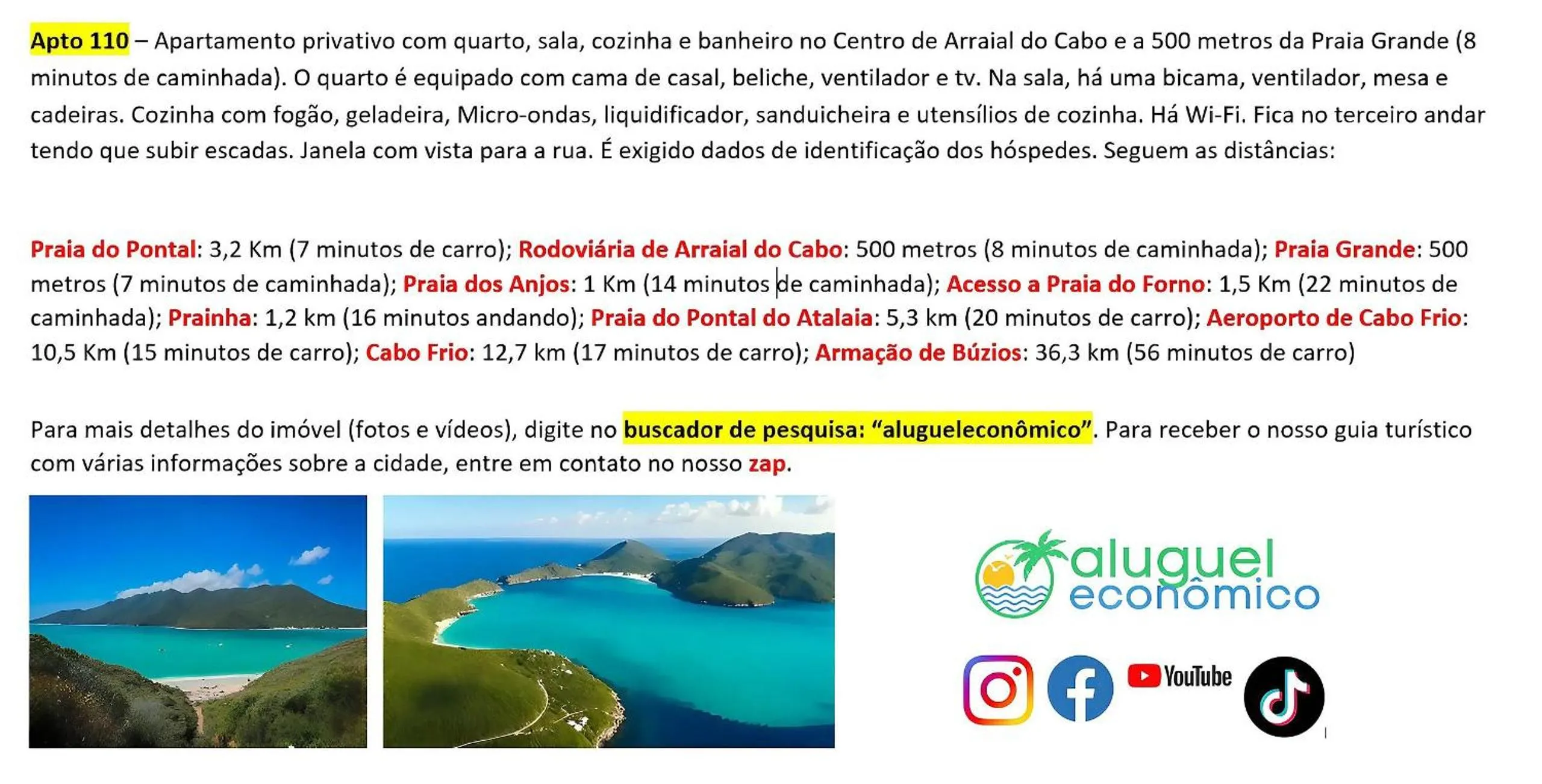 Bedroom in Arraial do Cabo - Brisas do Farol - Aluguel Econômico