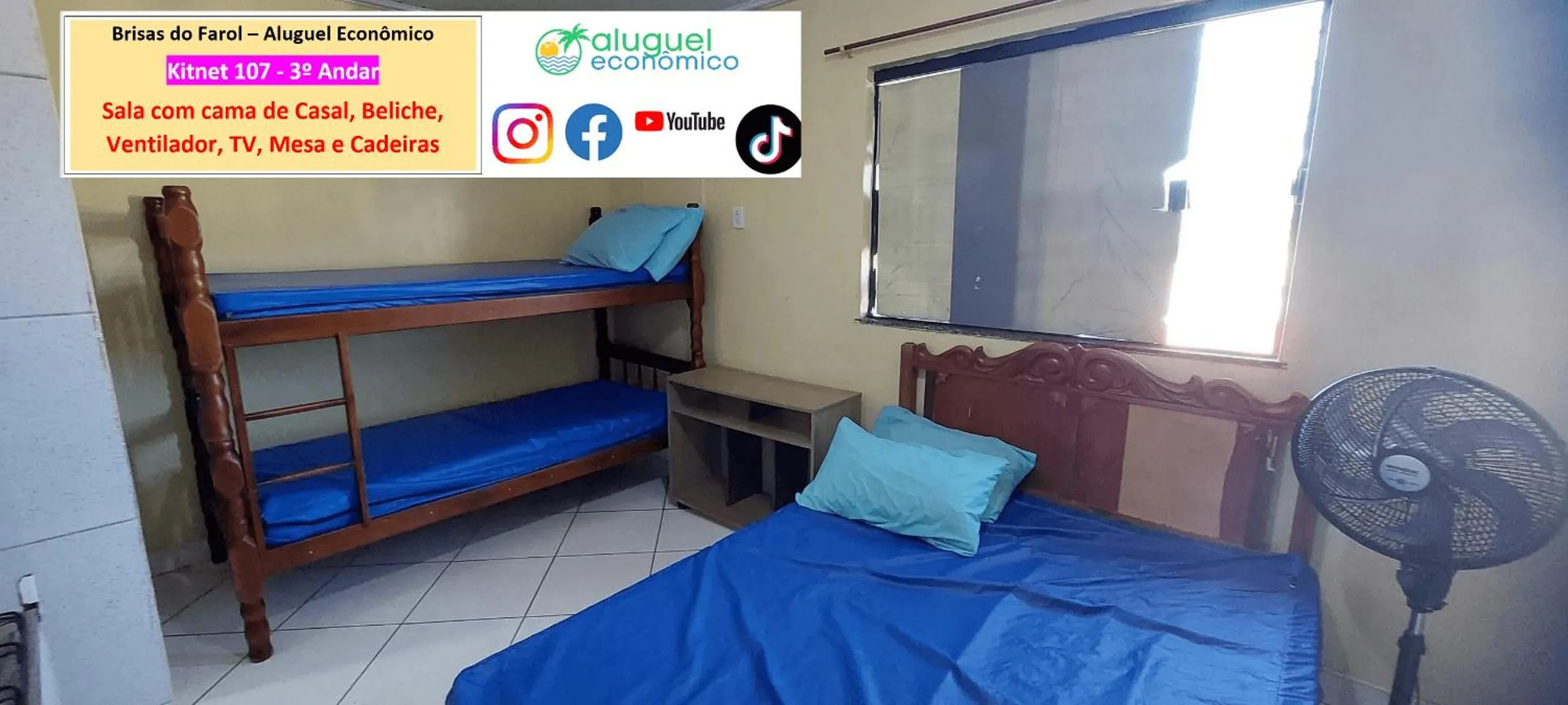 Living room, Bed in Arraial do Cabo - Brisas do Farol - Aluguel Econômico