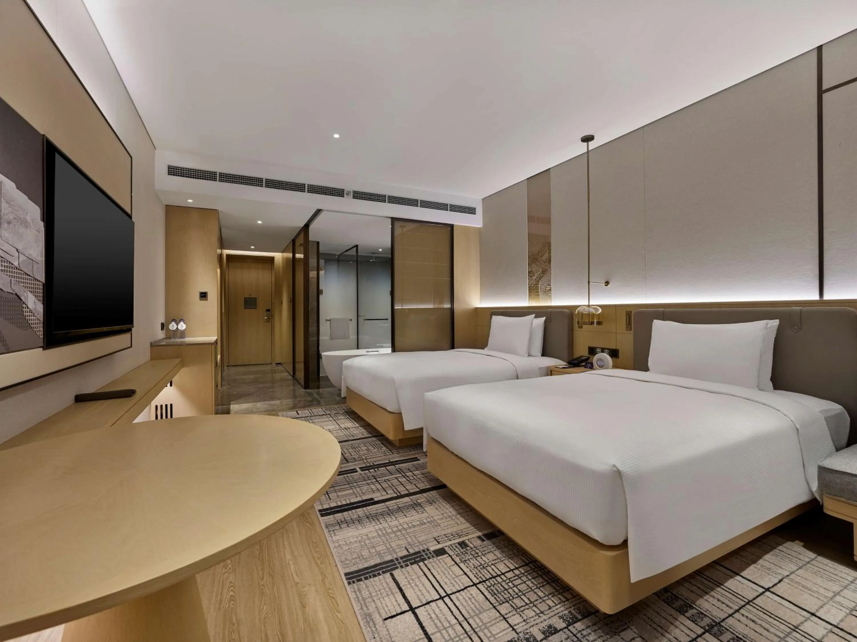 Bathroom, Bed in Doubletree By Hilton Beijing Badaling