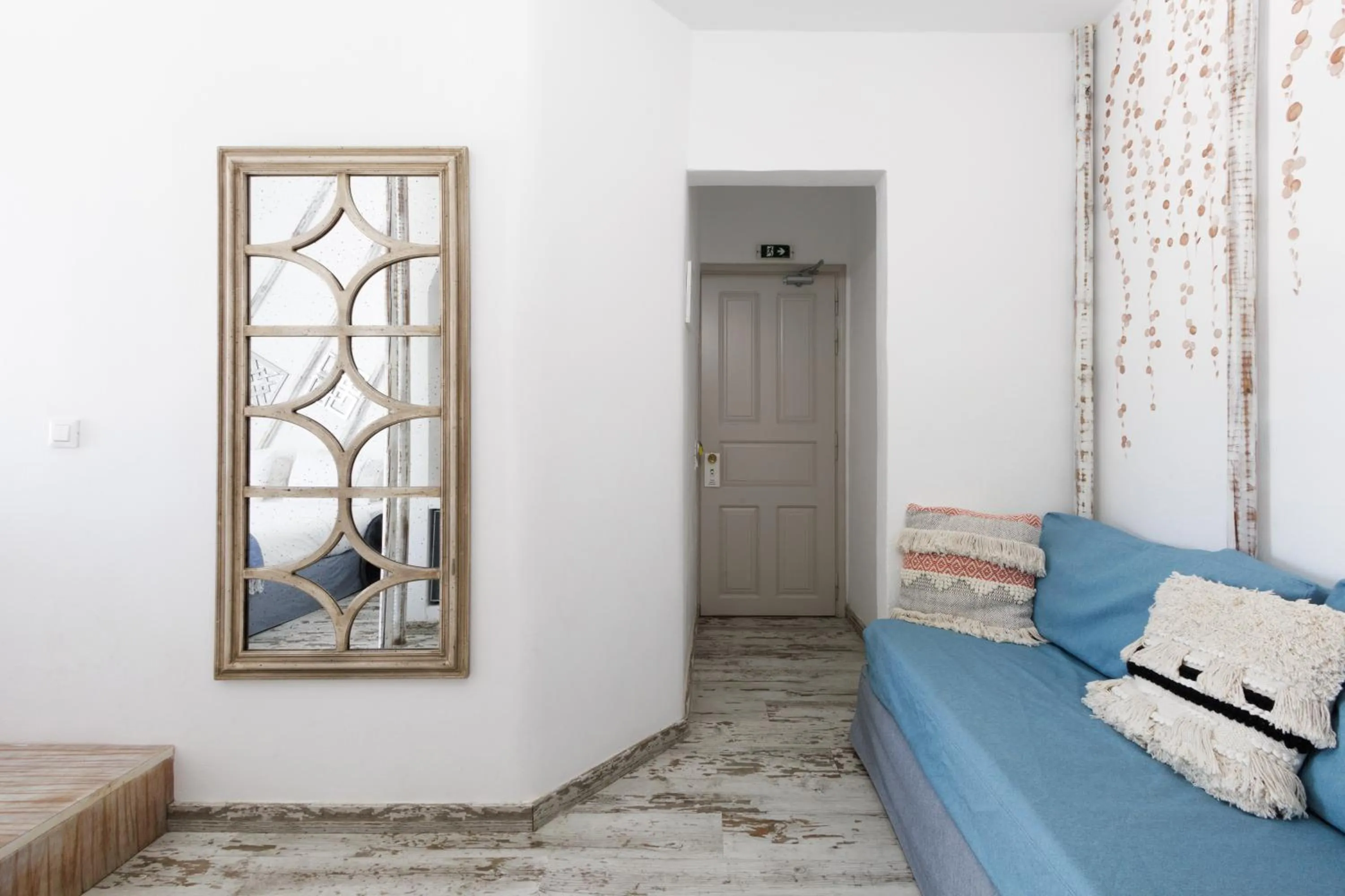 Living room, Bed in The Museum Project Oia