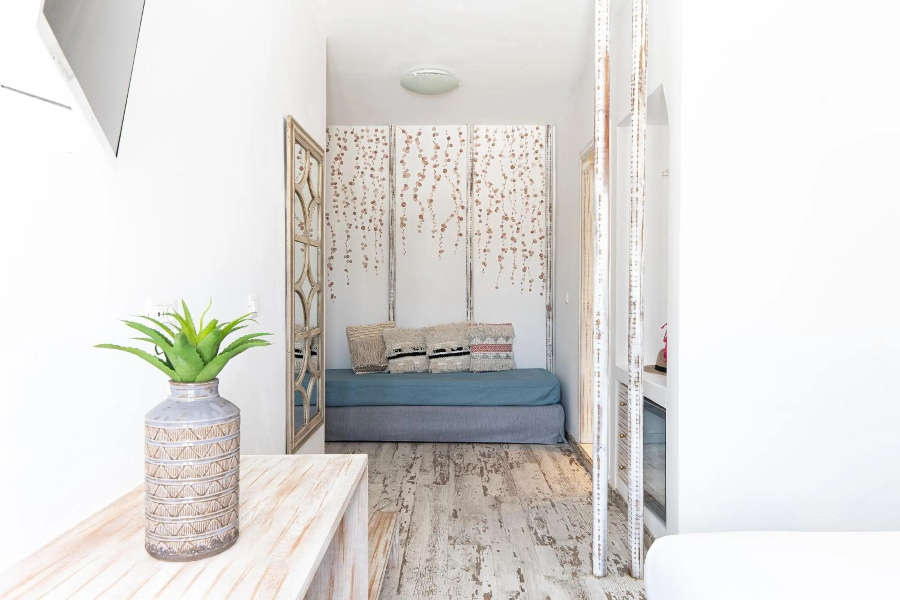 Decorative detail, Bed in The Museum Project Oia