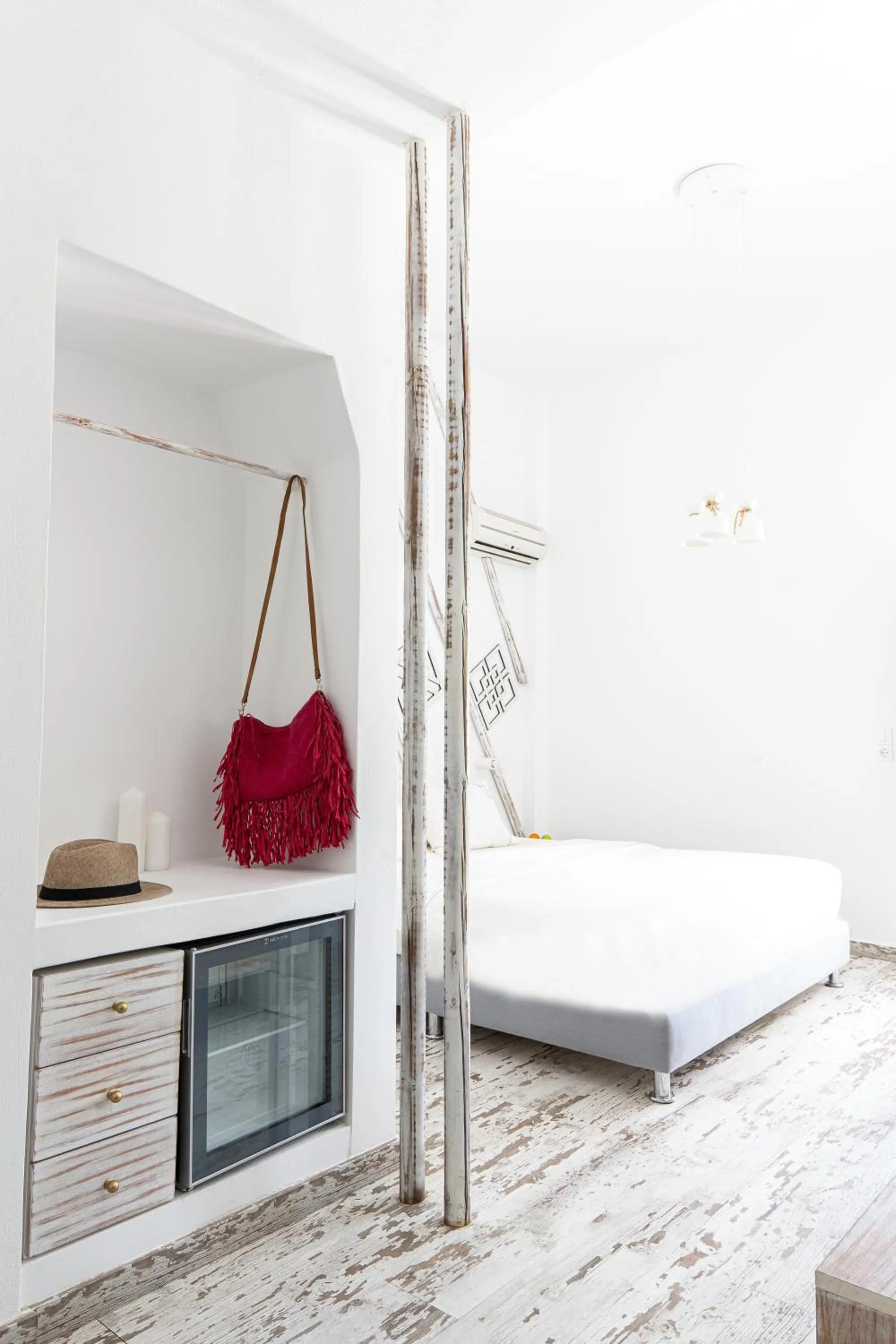 Decorative detail, Bed in The Museum Project Oia