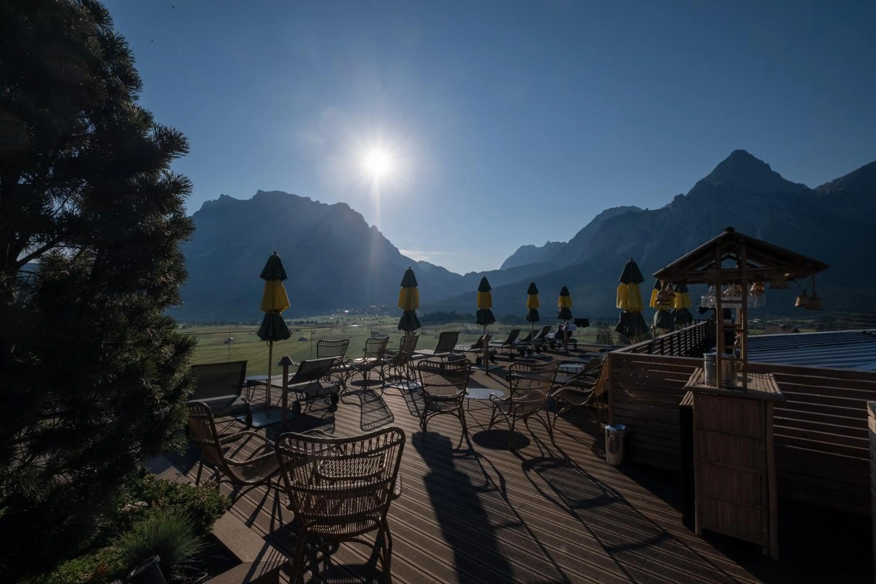 Balcony/Terrace in Boutique Hotel Bellevue Lermoos
