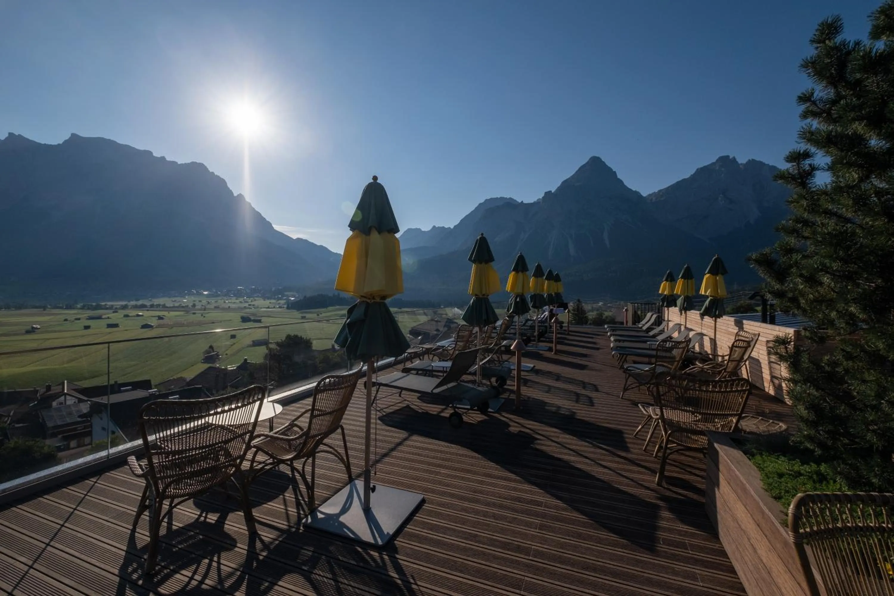 Balcony/Terrace in Boutique Hotel Bellevue Lermoos