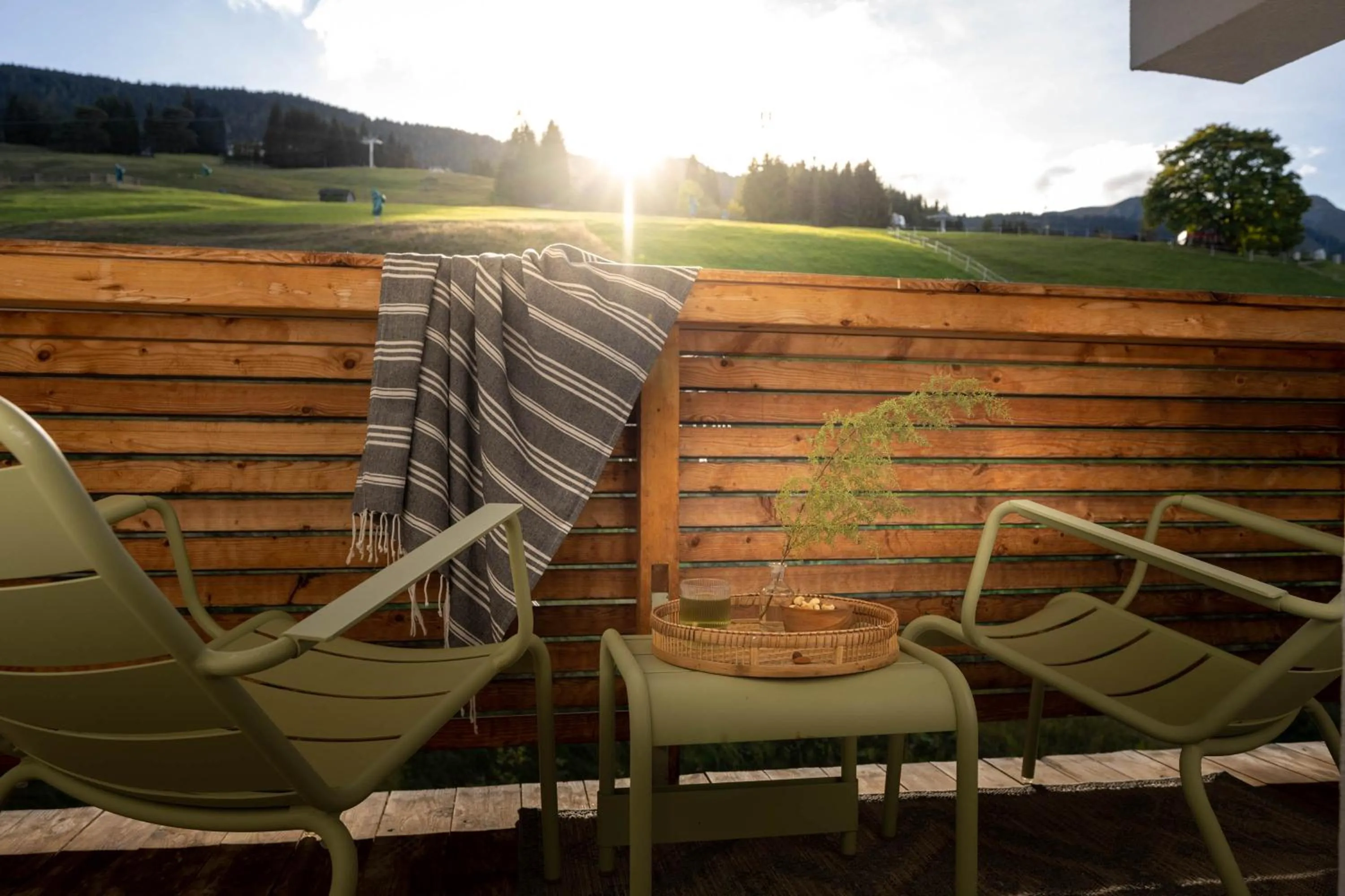 Balcony/Terrace in Boutique Hotel Bellevue Lermoos