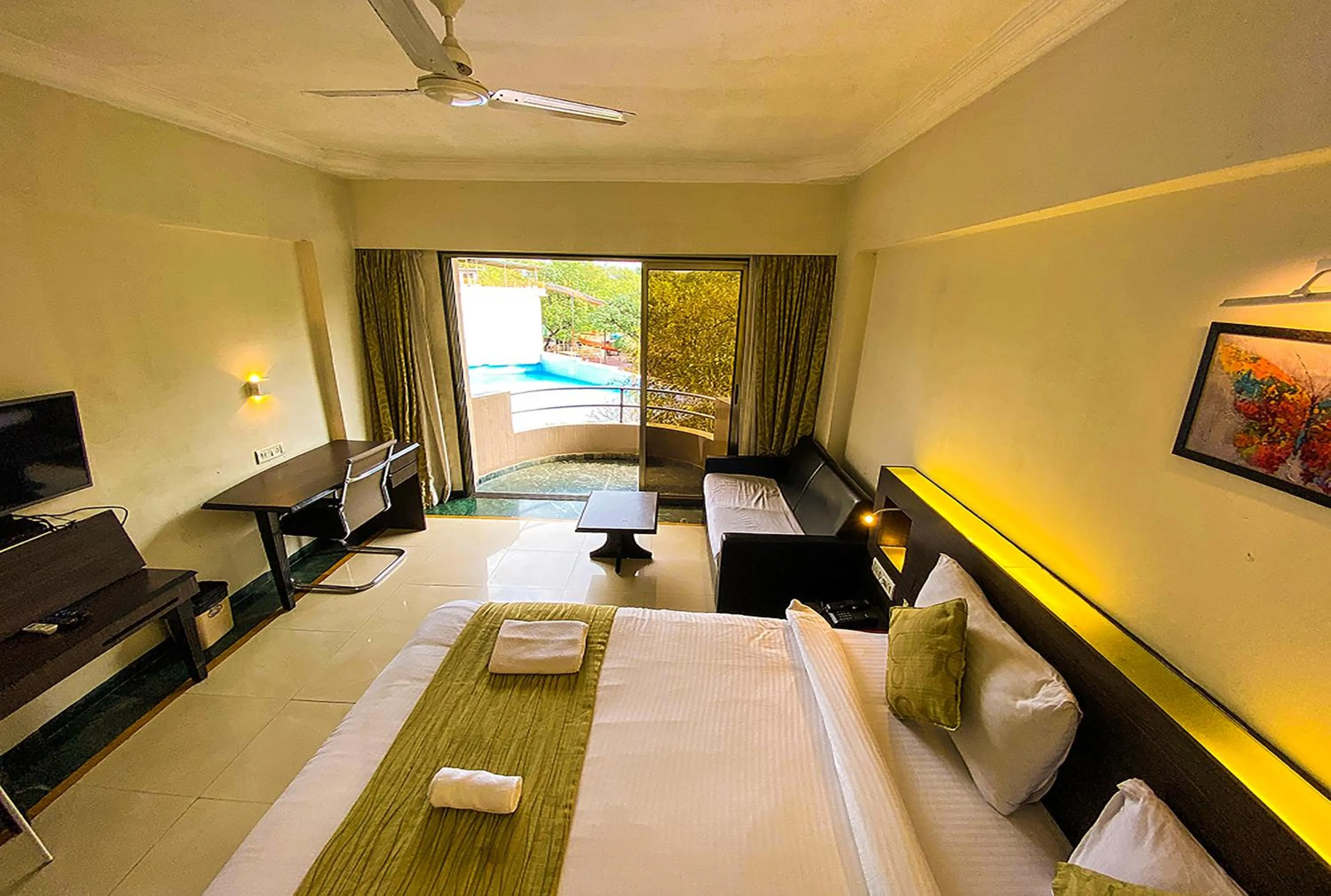 View (from property/room), Bed in Aron Resort Lonavala - Near Old Mumbai Pune Highway