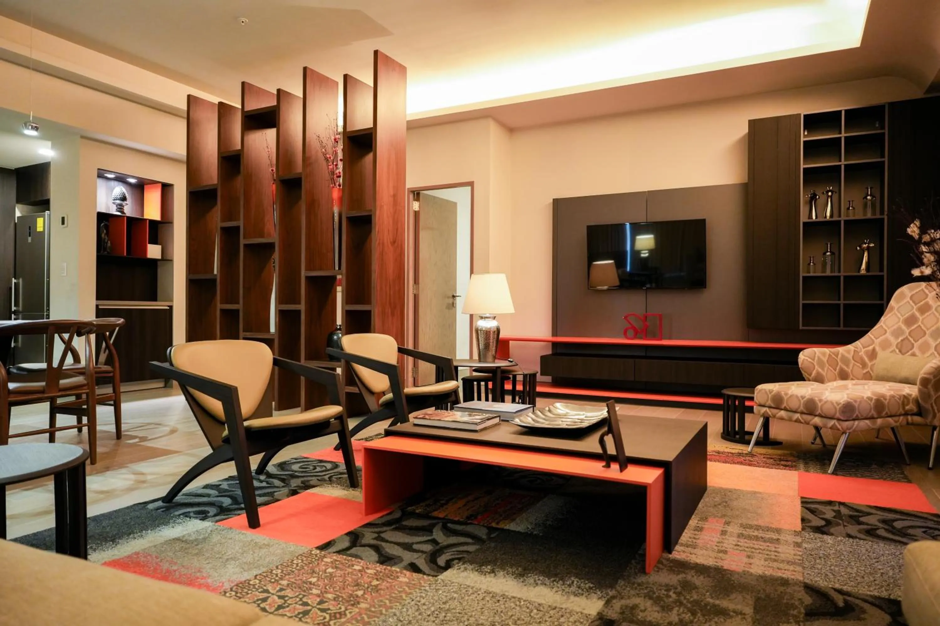 Communal lounge/ TV room in Metria Hotel