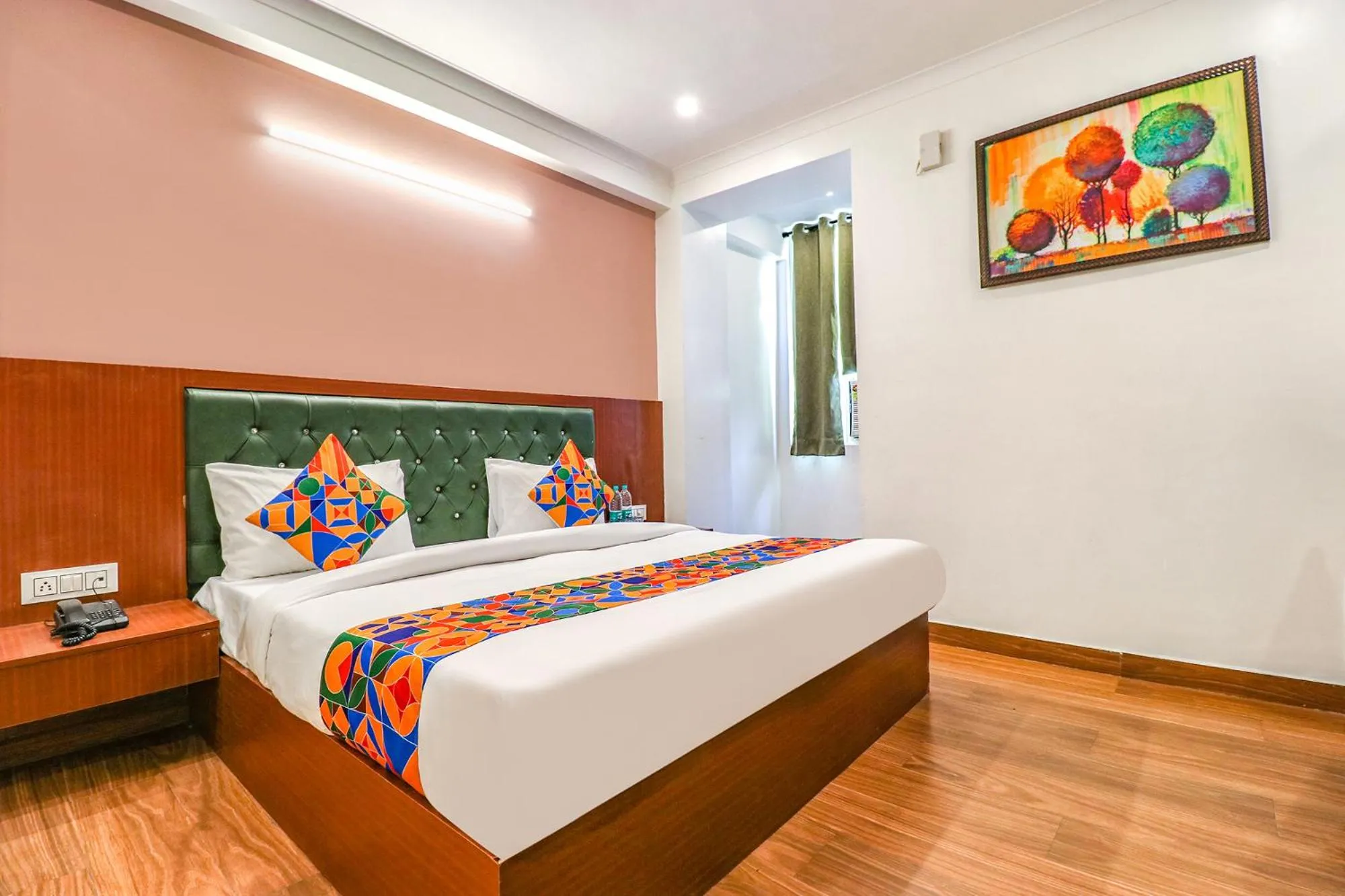 Bed in FabHotel Lime Tree Near Yashobhoomi Convention Centre