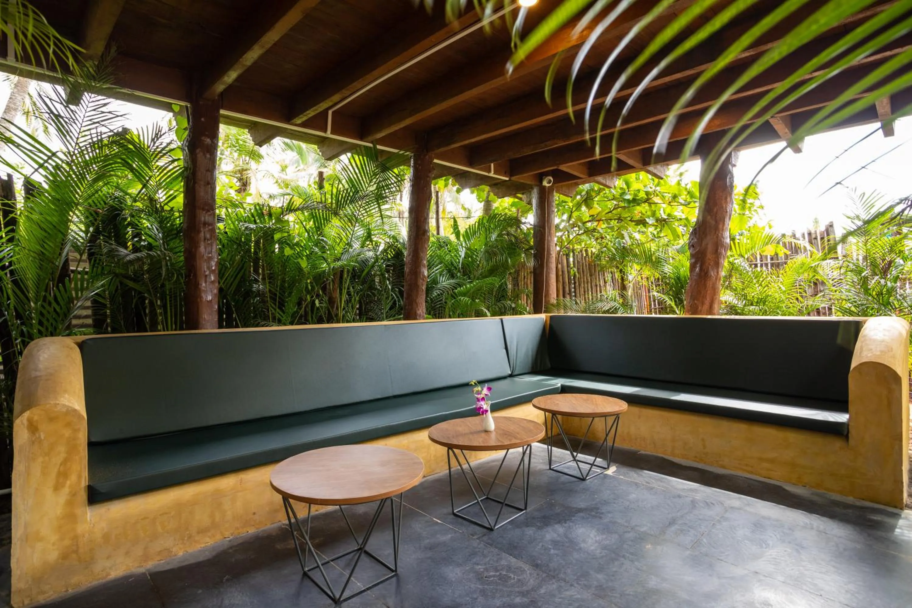 Seating area in Sibaya Beach Resort, Morjim